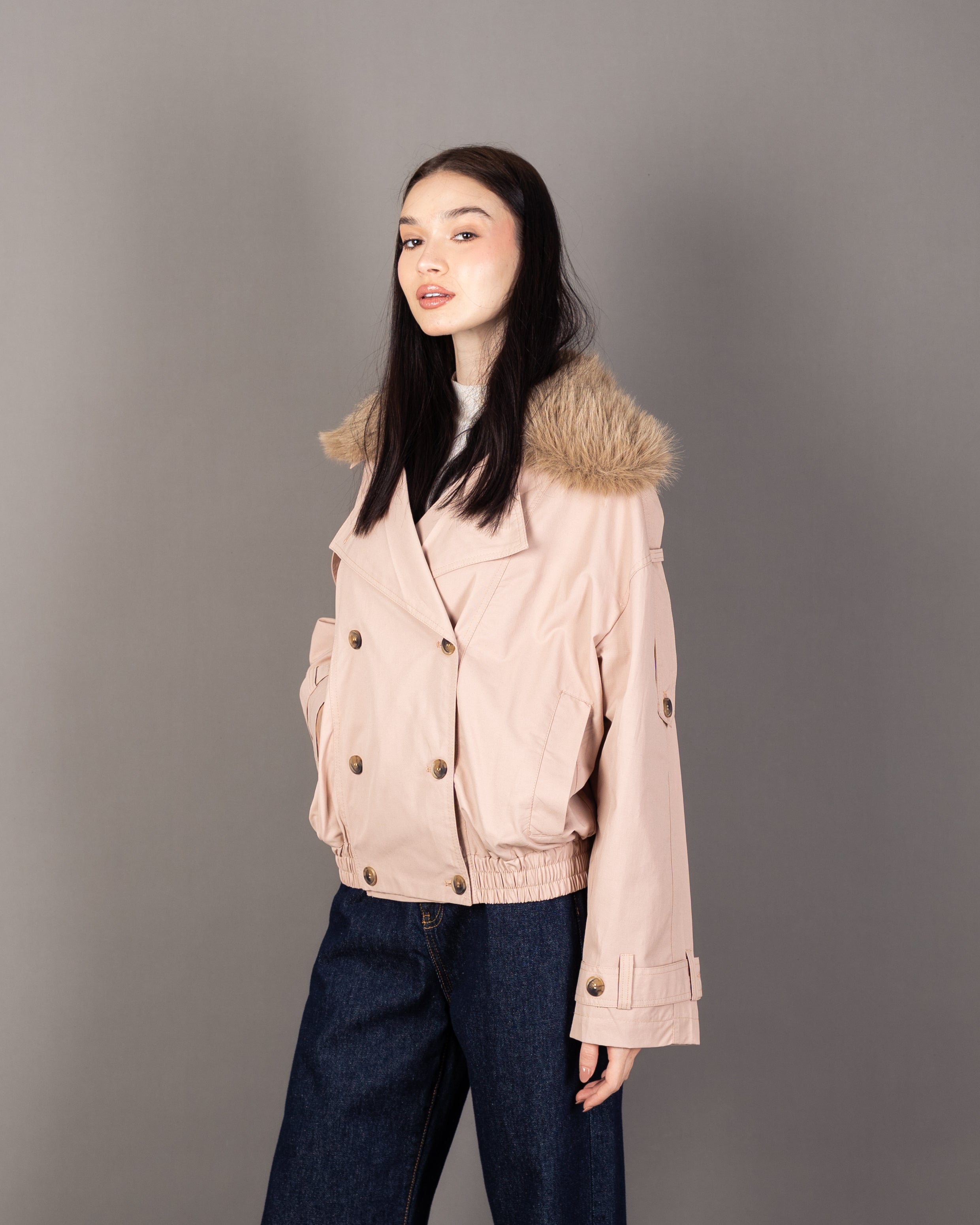 Gabardine Jacket - With Fur Lining (Multiple Colors)