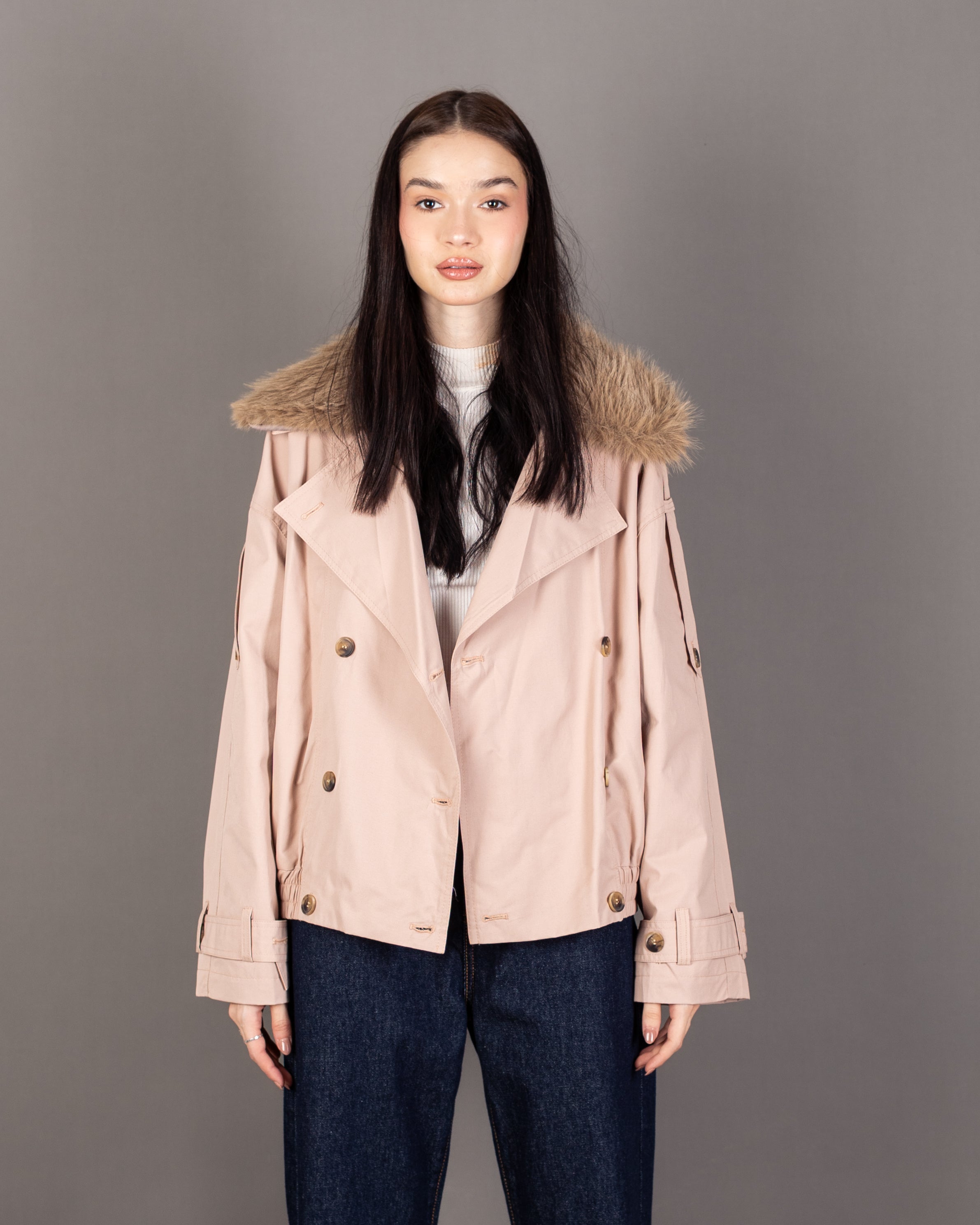 Gabardine Jacket - With Fur Lining (Multiple Colors)