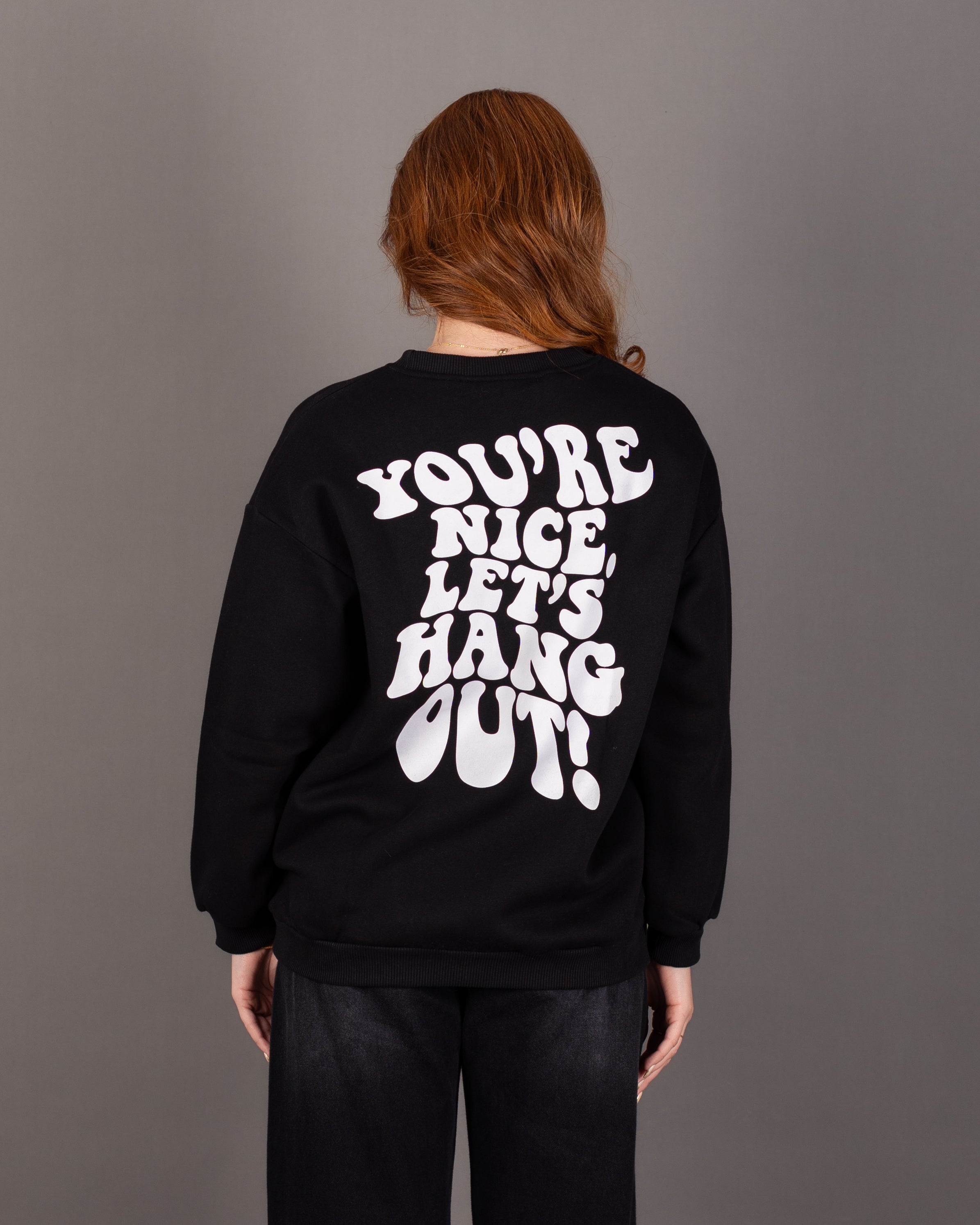 سويت شيرت مطبوع كبير الحجم - برقبة دائرية