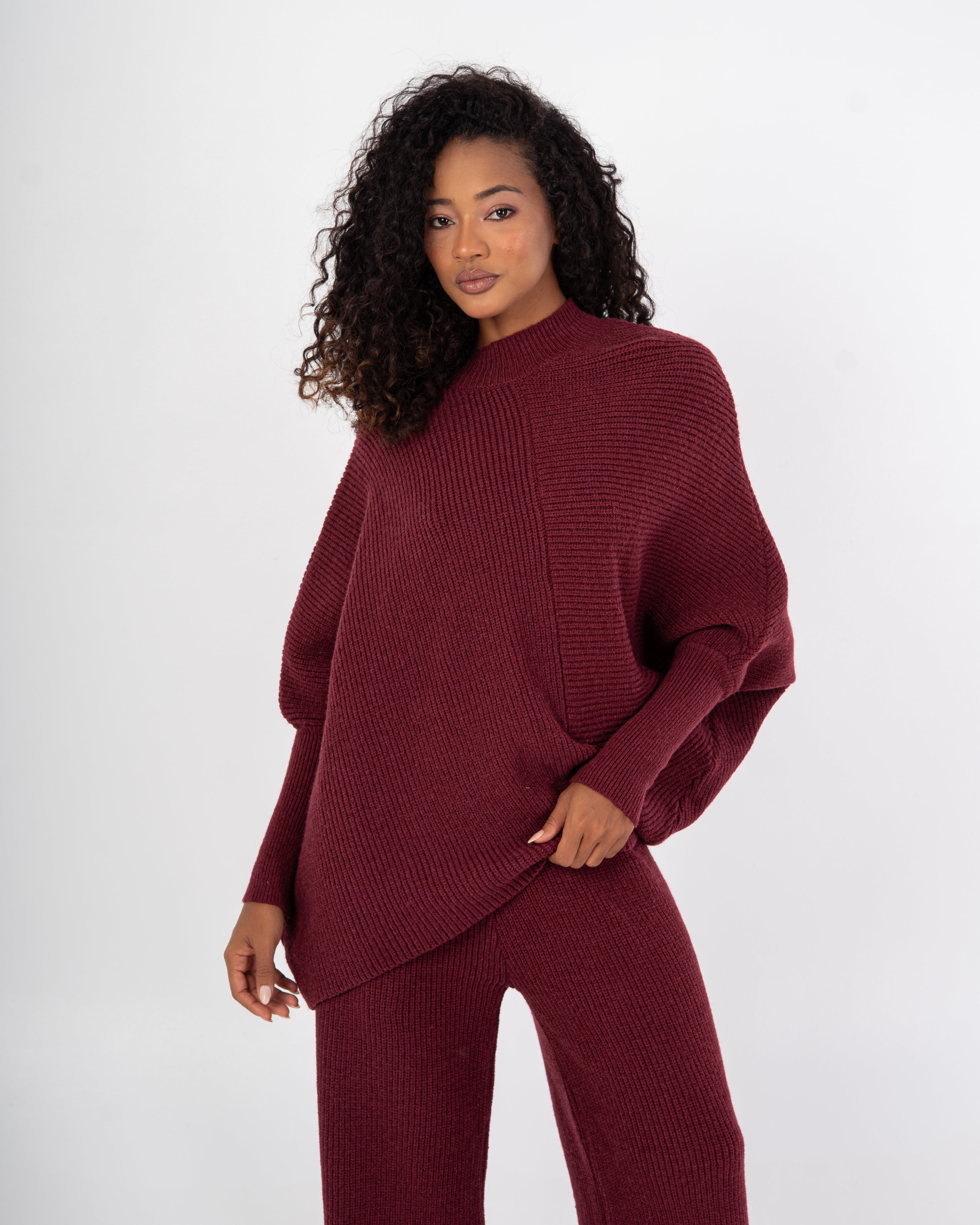 سويت شيرت محبوك – سادة (بلوفر طويل)