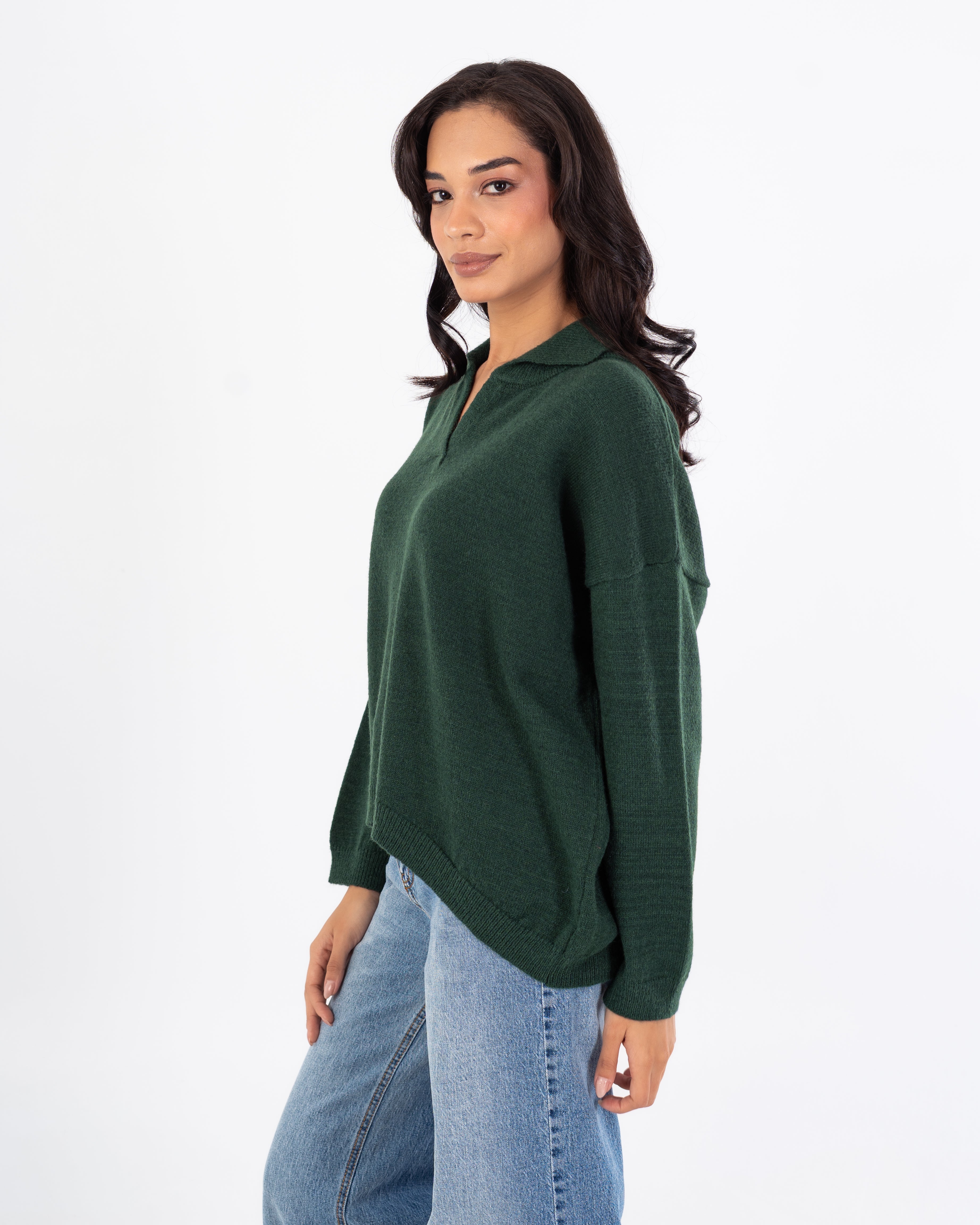 بلوفر كبير الحجم – رقبة على شكل حرف V (ألوان)