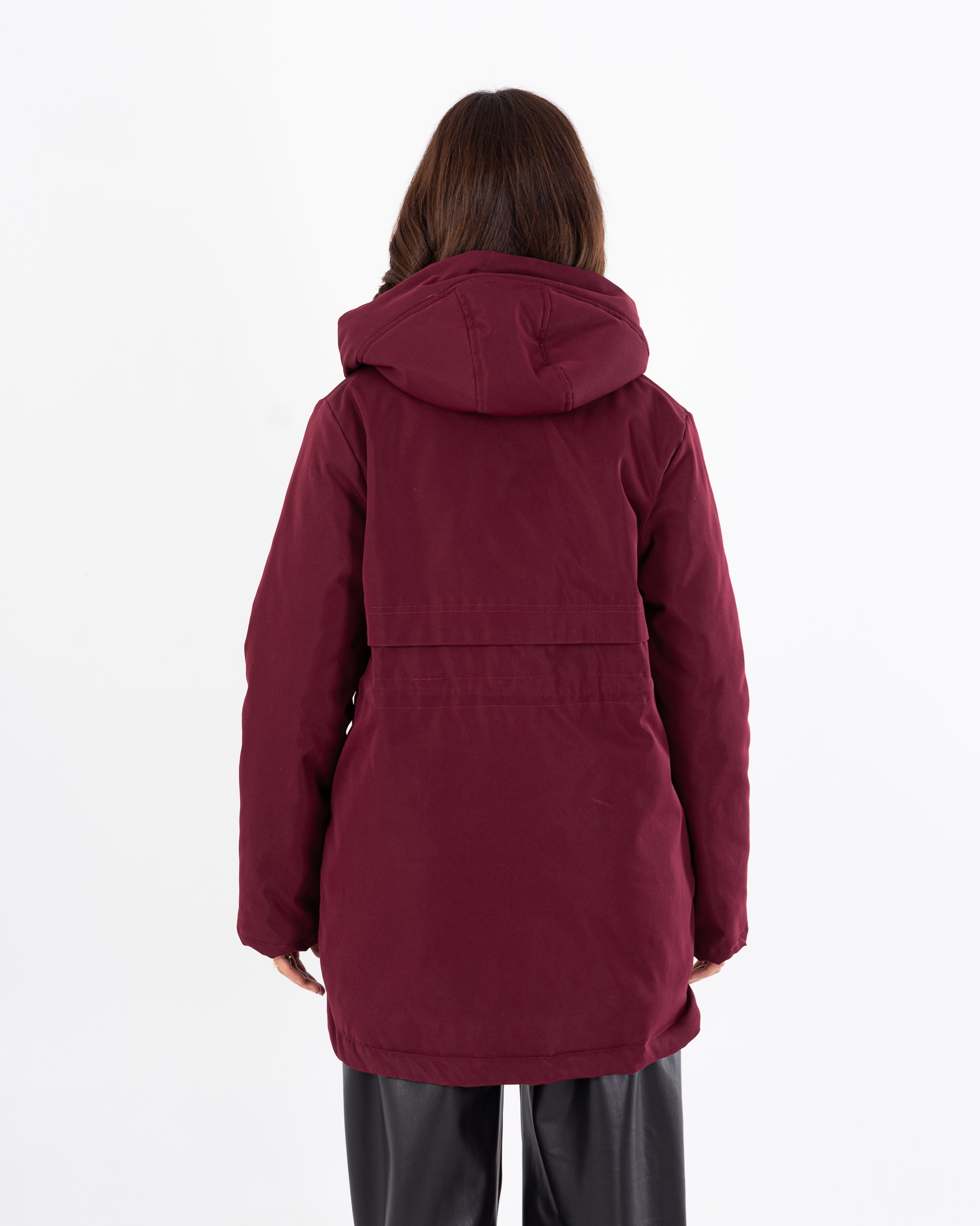 جاكيت طويل من الجبردين – بغطاء رأس (سحّاب وأزرار كبسولة)