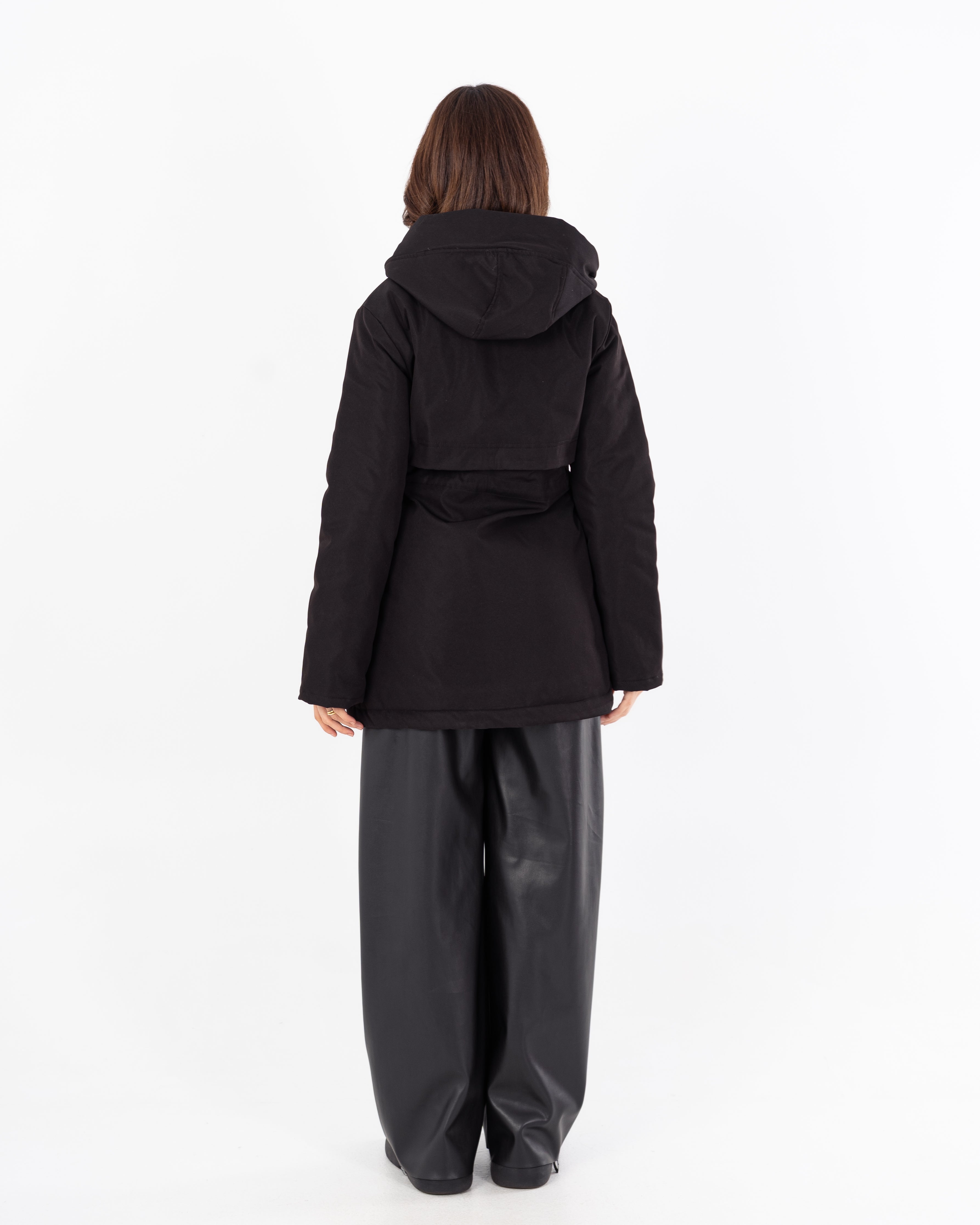 جاكيت طويل من الجبردين – بغطاء رأس (سحّاب وأزرار كبسولة)