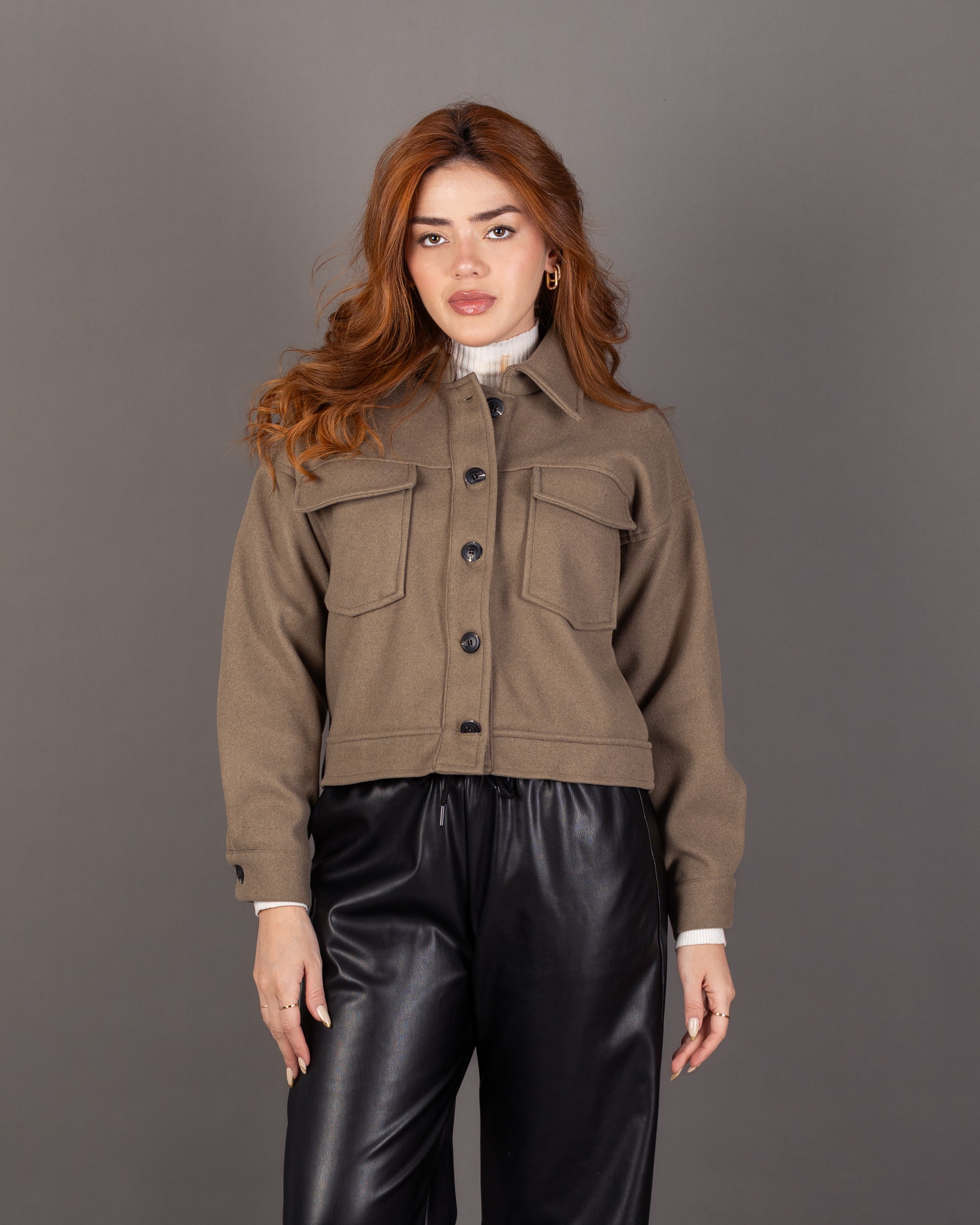 Short Wool Button - Jacket With Chest Pocket