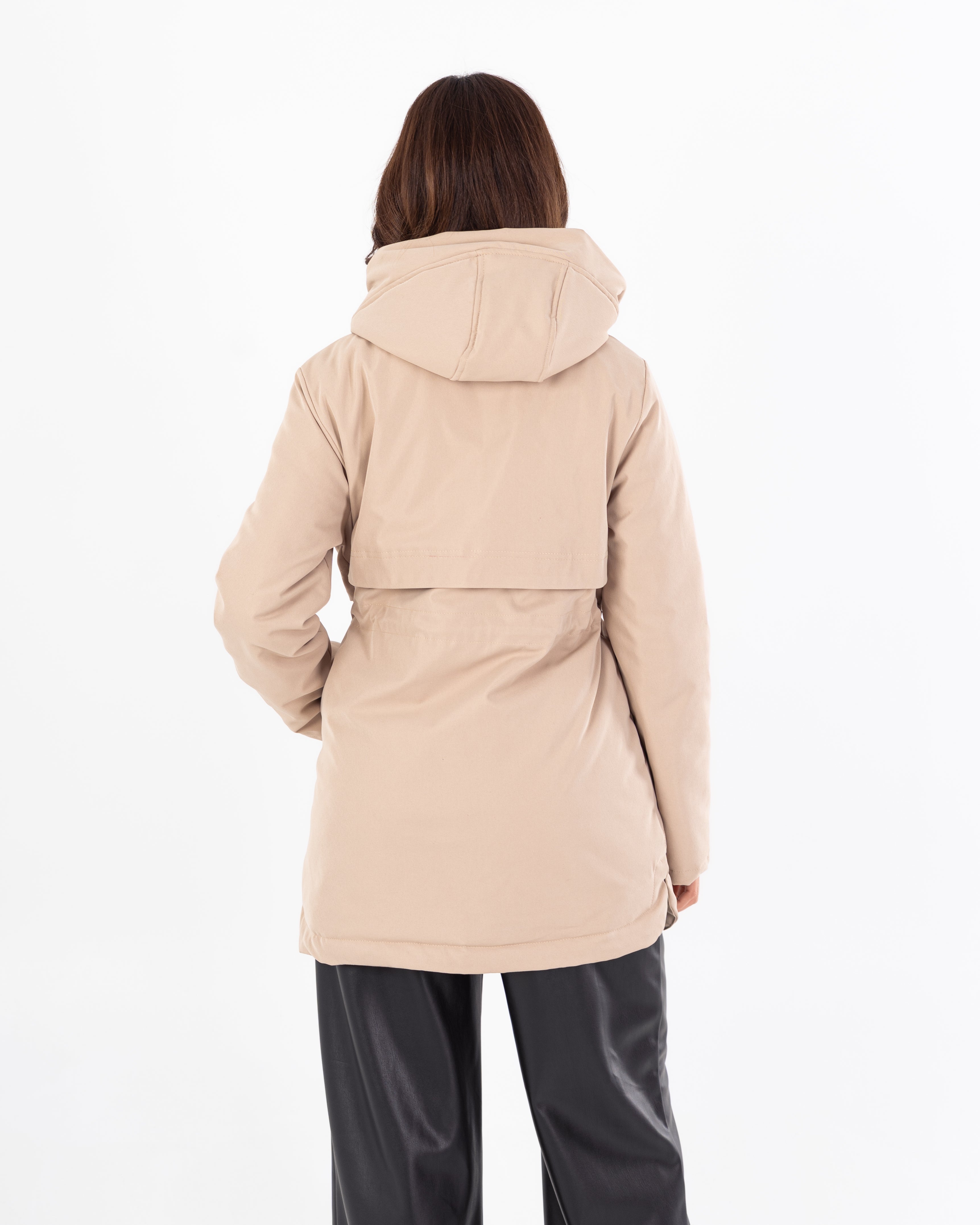 جاكيت طويل من الجبردين – بغطاء رأس (سحّاب وأزرار كبسولة)