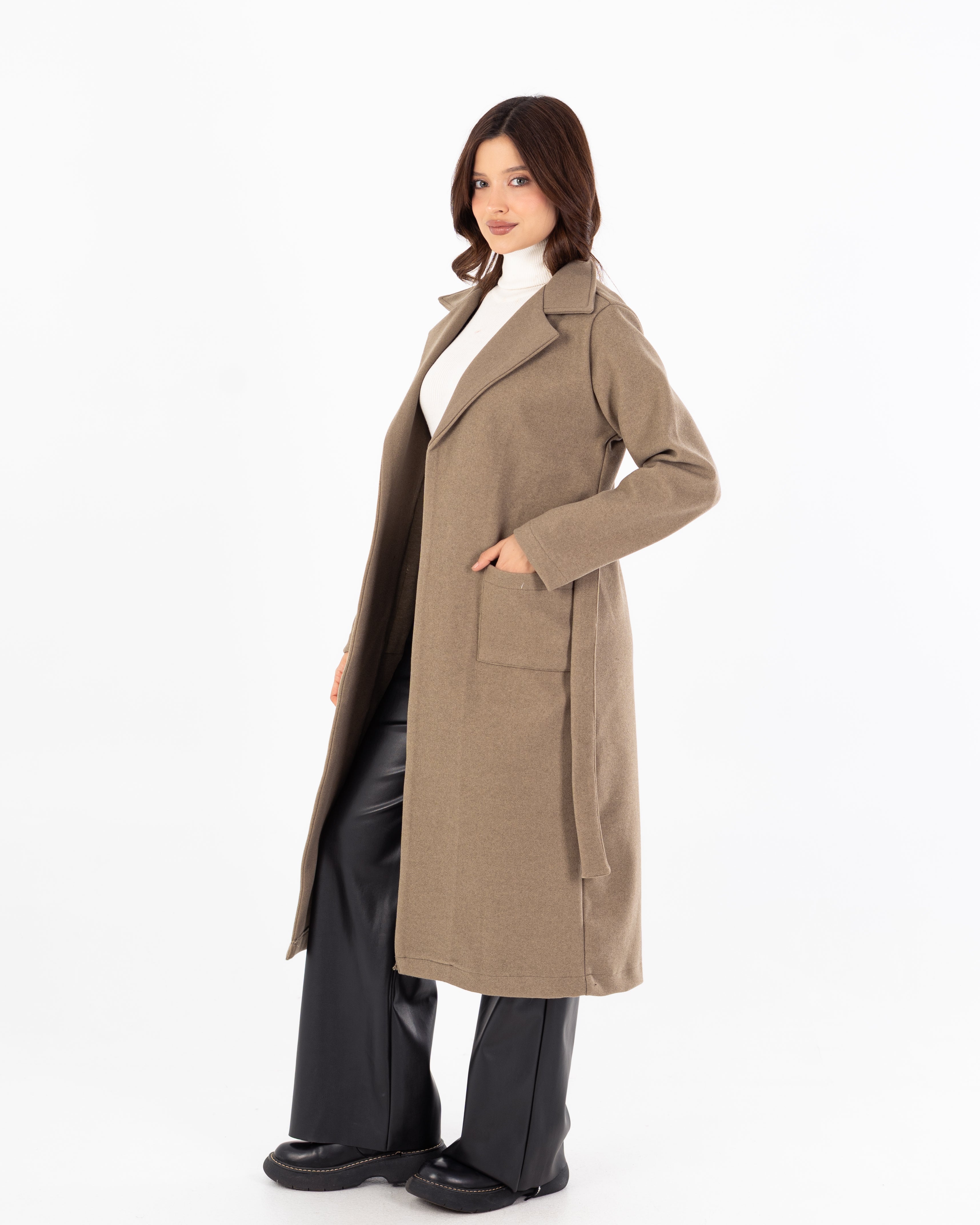 كارديجان مع حزام – سادة (جيبان مربعان)