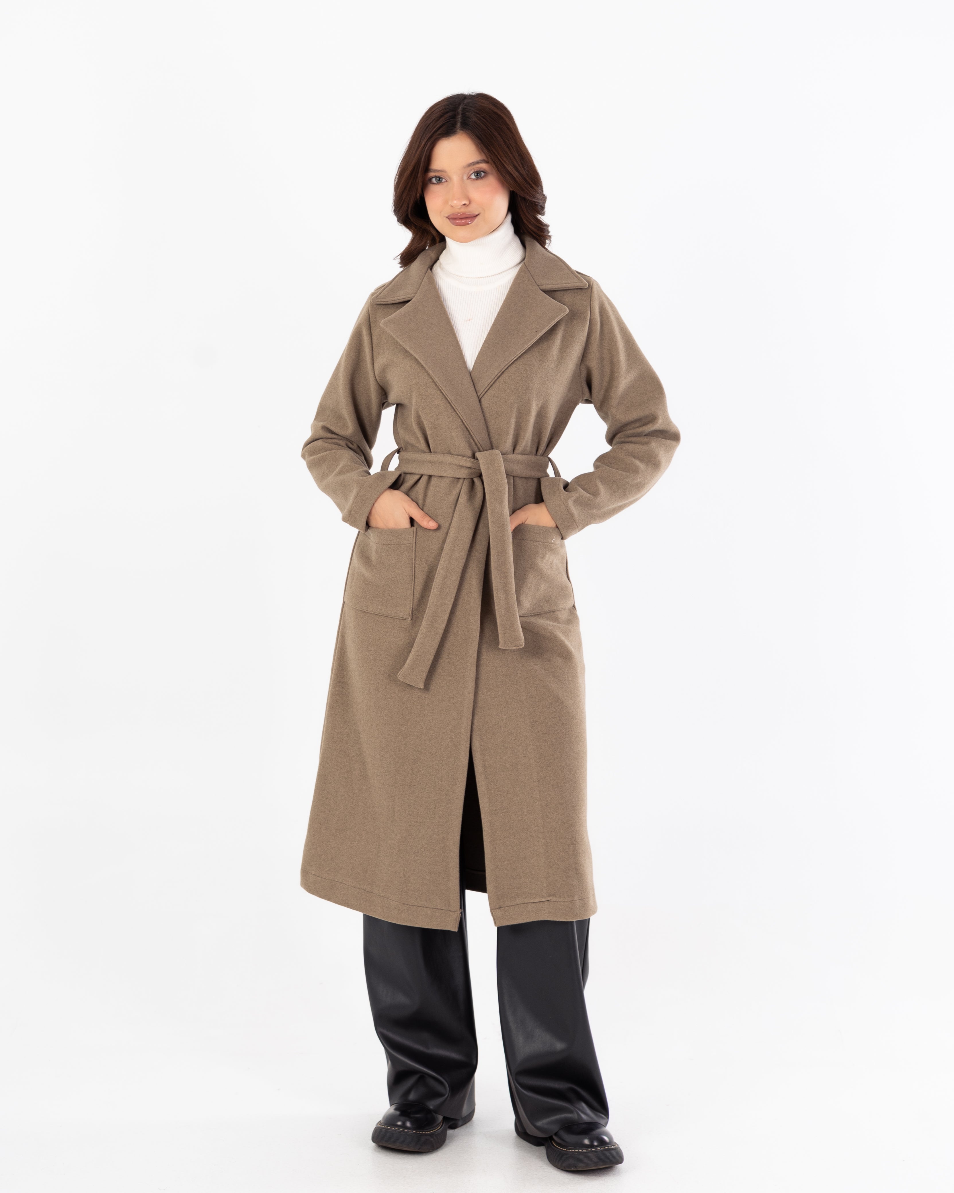 كارديجان مع حزام – سادة (جيبان مربعان)