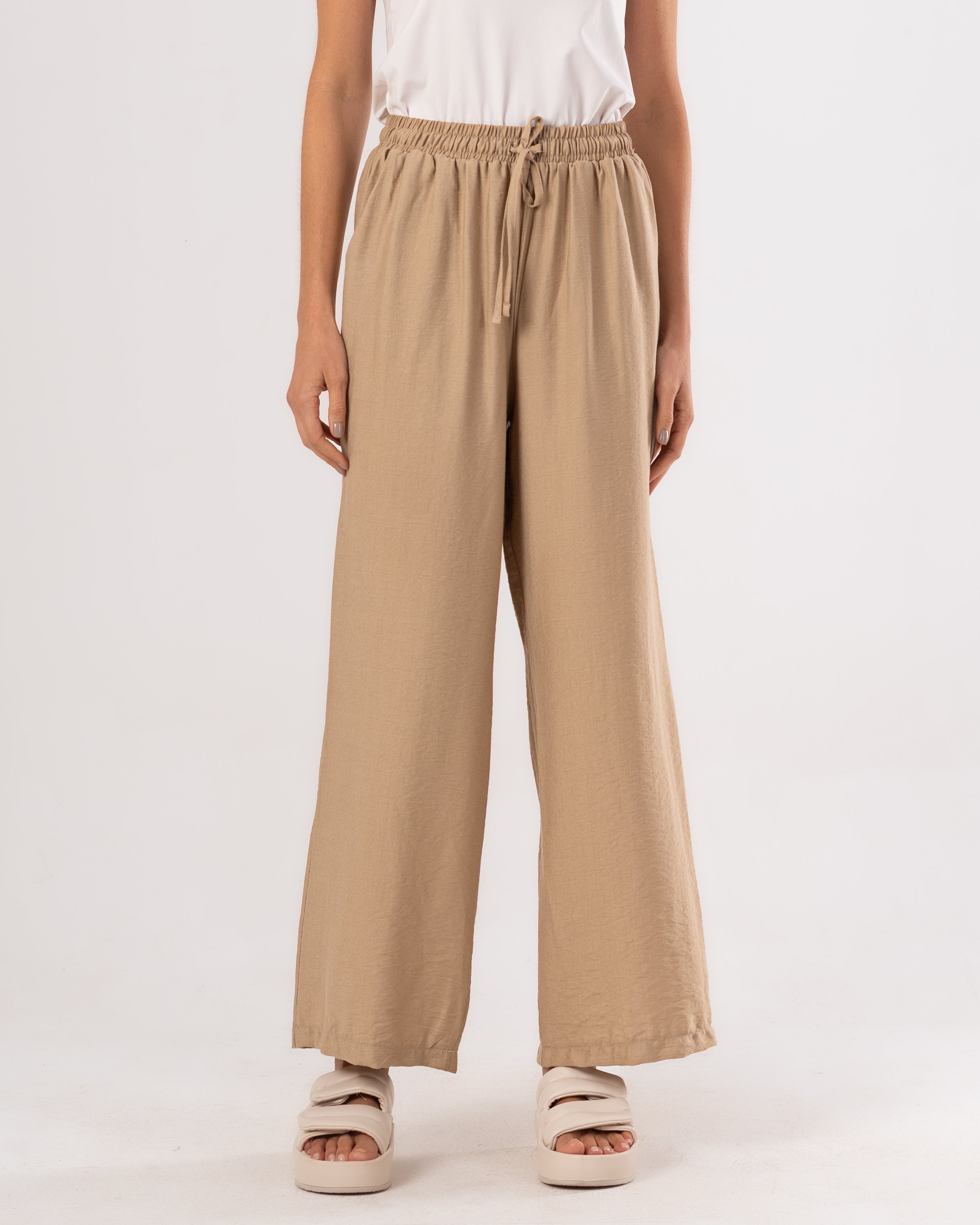 Plain Linen Trouser - ( Drawstring - Elastic Waist )