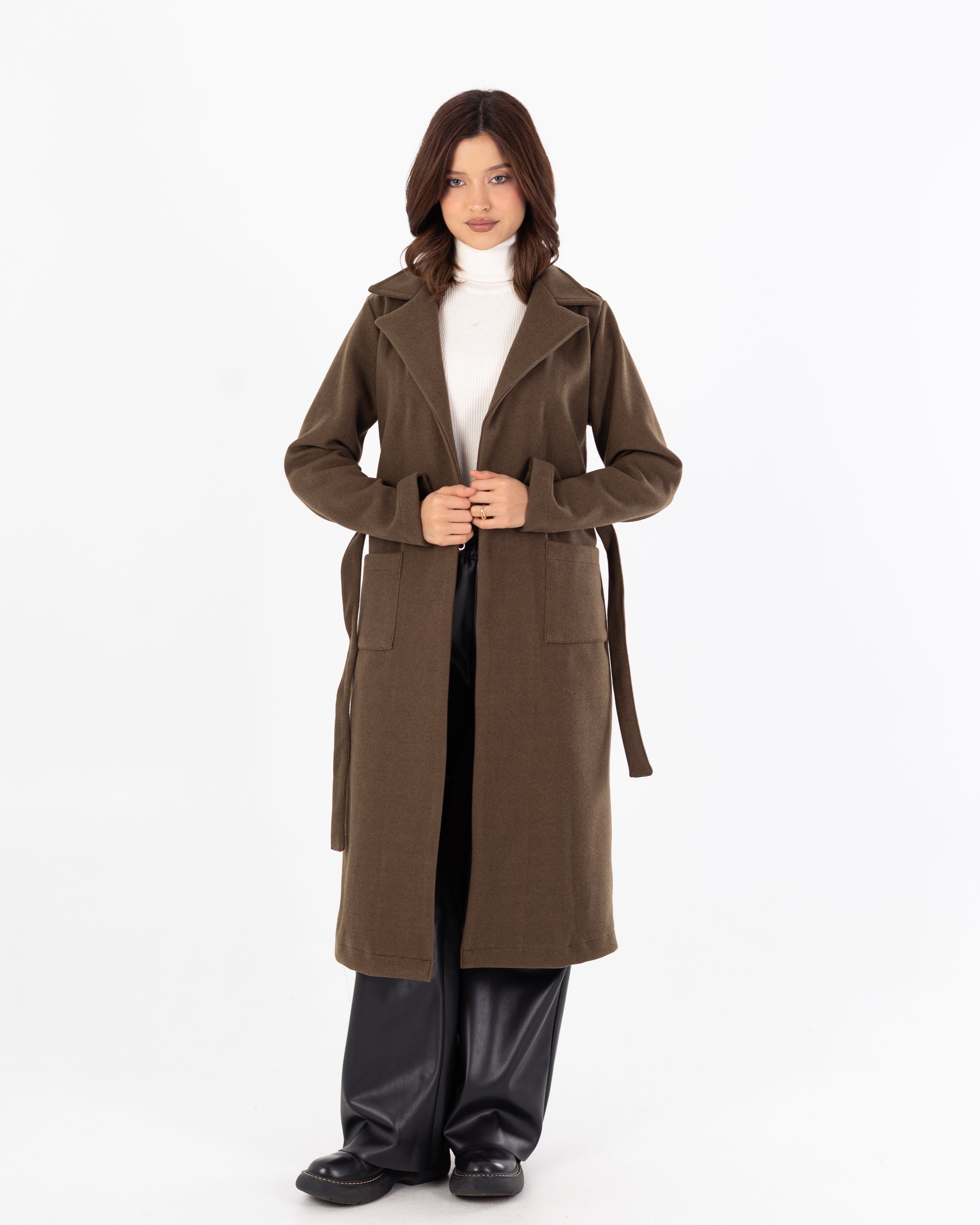 كارديجان مع حزام – سادة (جيبان مربعان)