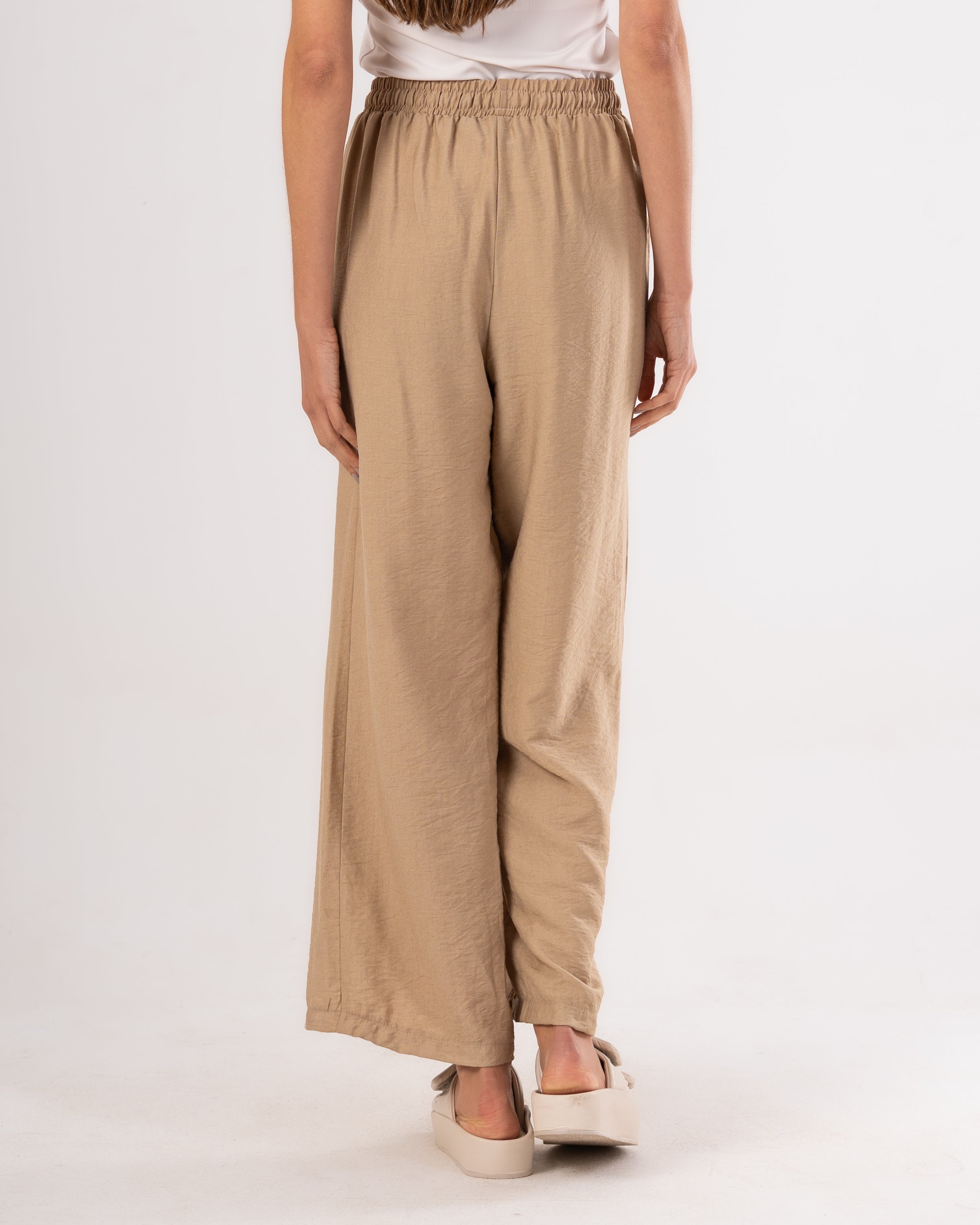 Plain Linen Trouser - ( Drawstring - Elastic Waist )