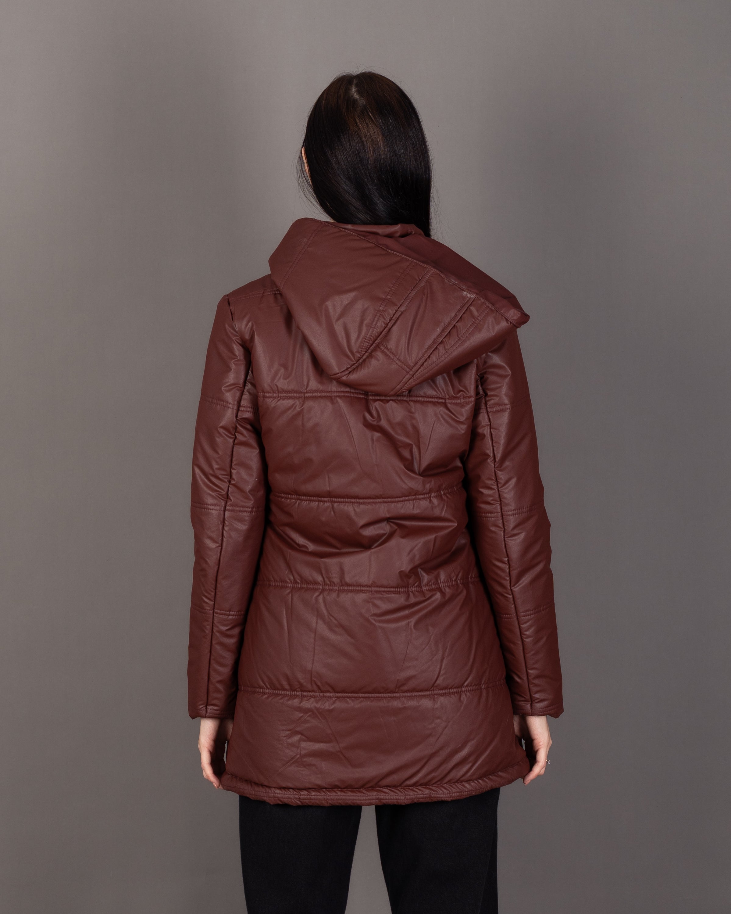 Long Hooded Jacket - With Snap Buttons