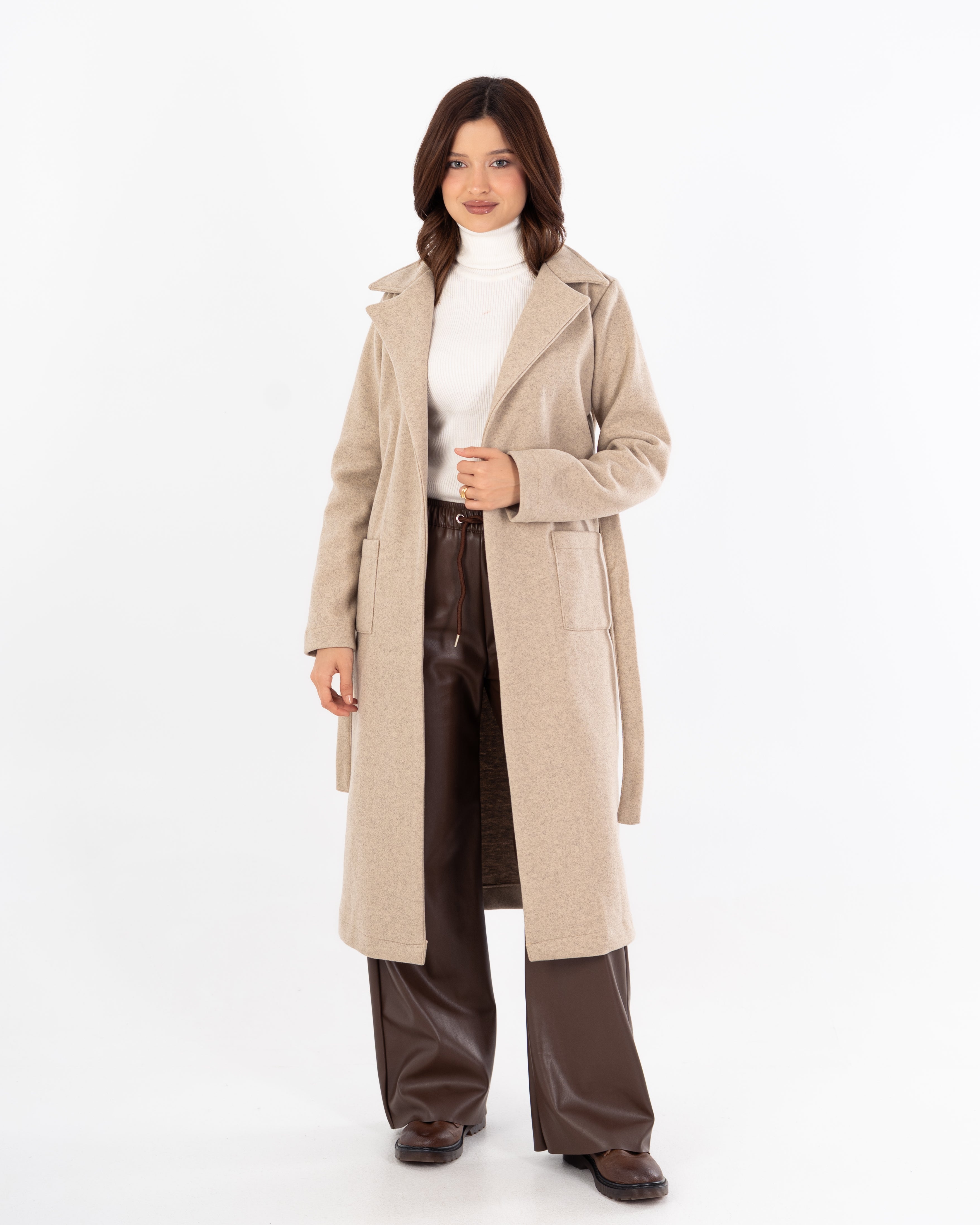 كارديجان مع حزام – سادة (جيبان مربعان)