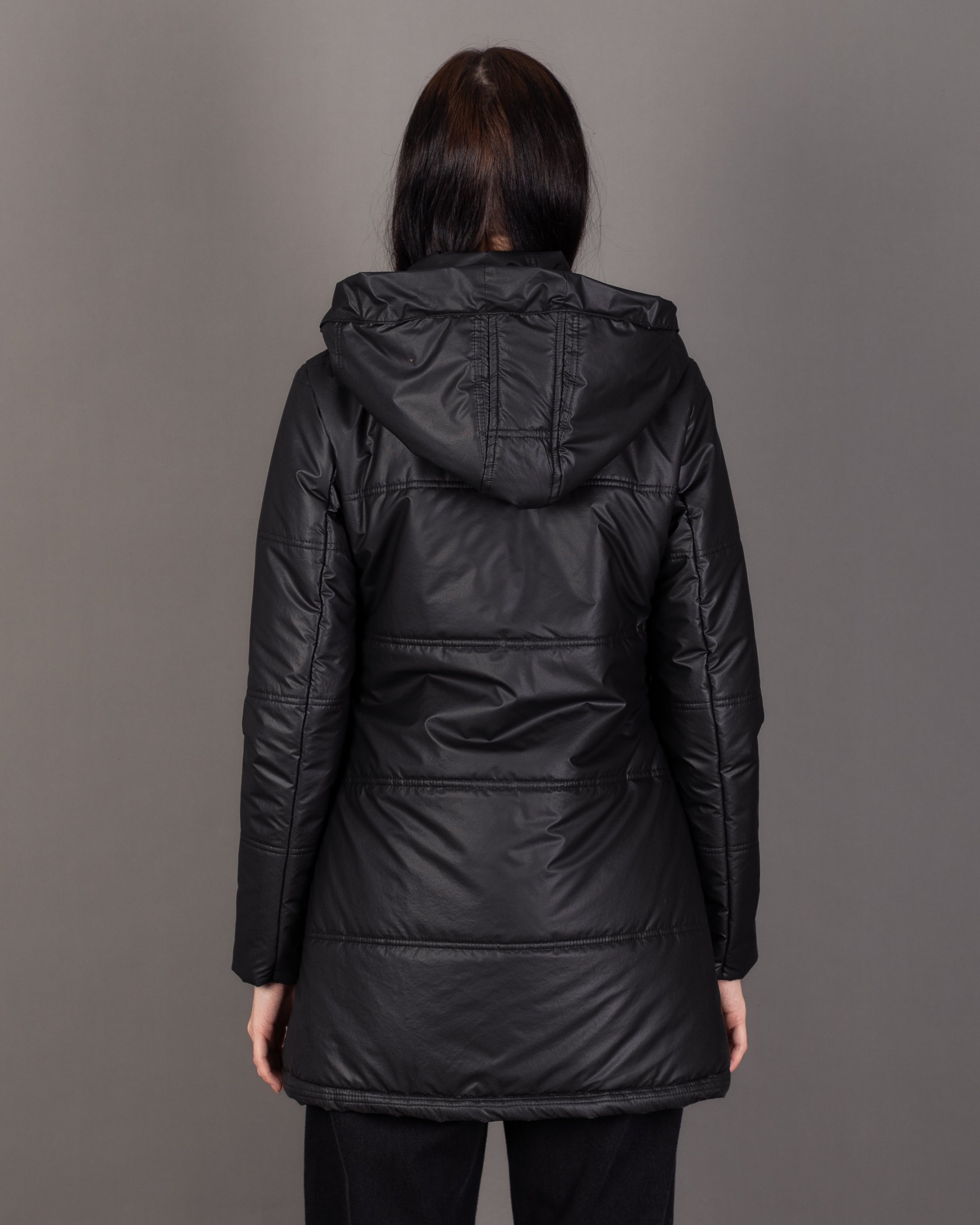 Long Hooded Jacket - With Snap Buttons