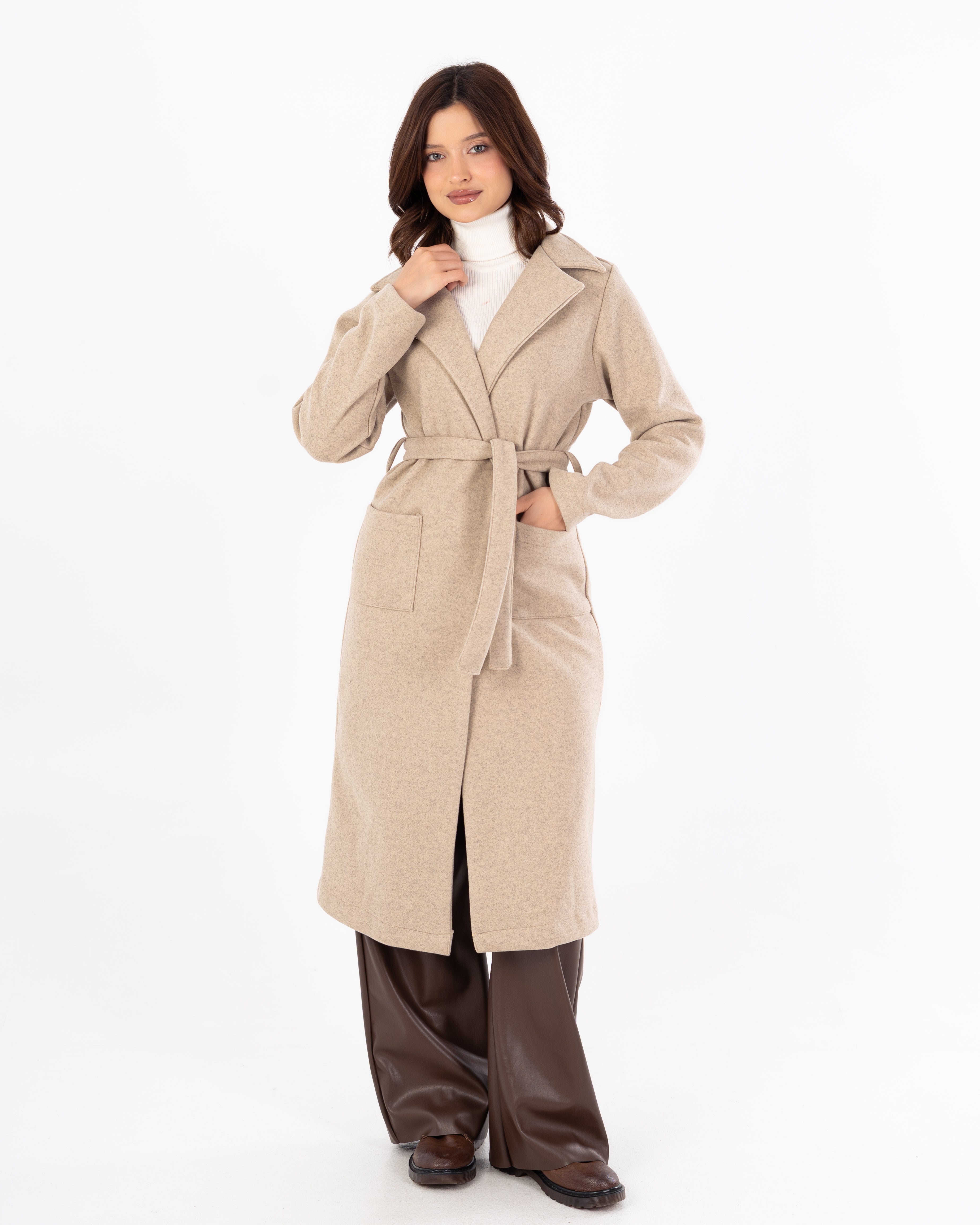 كارديجان مع حزام – سادة (جيبان مربعان)