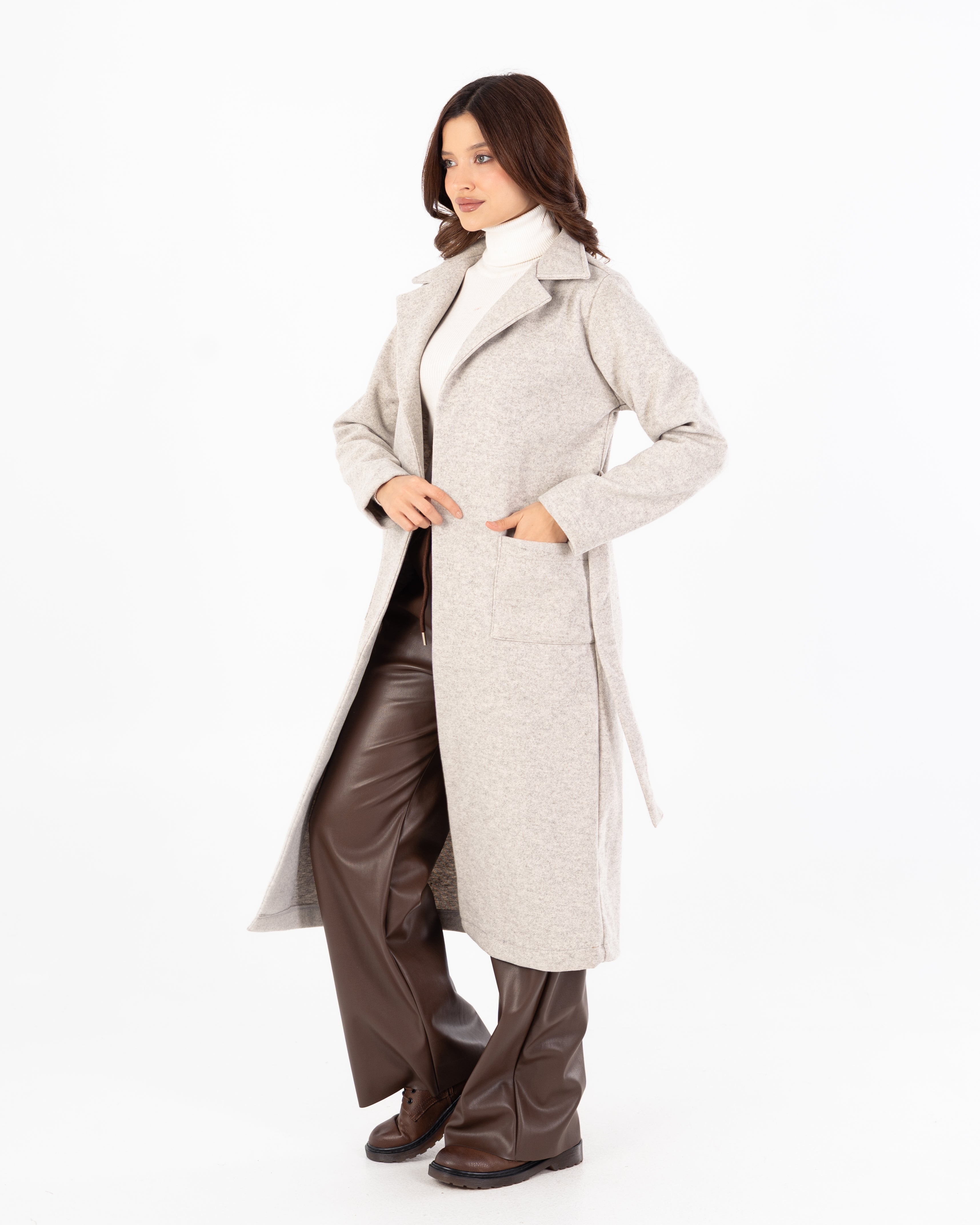 كارديجان مع حزام – سادة (جيبان مربعان)