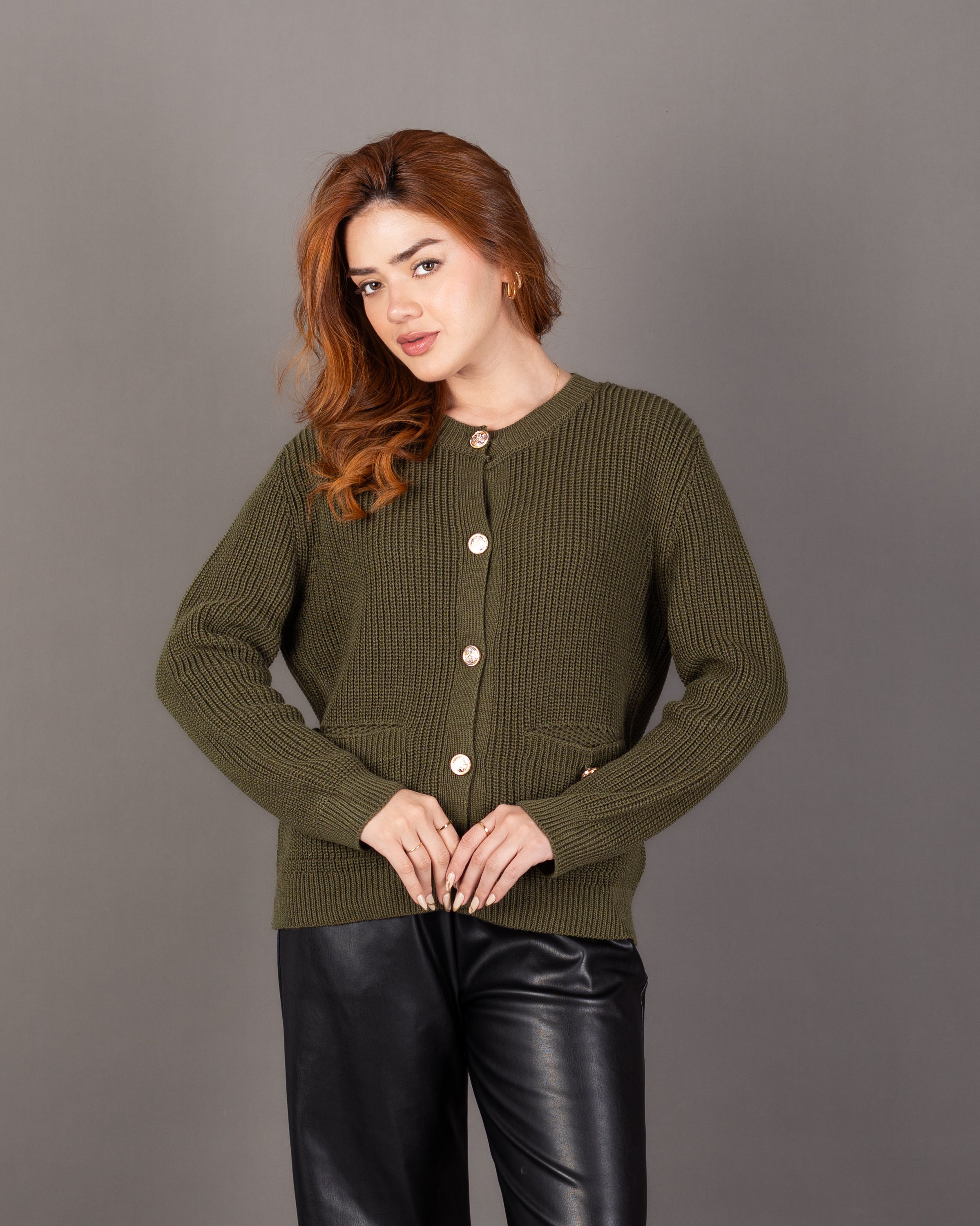 Knitwear Cardigan - With Gold Buttons