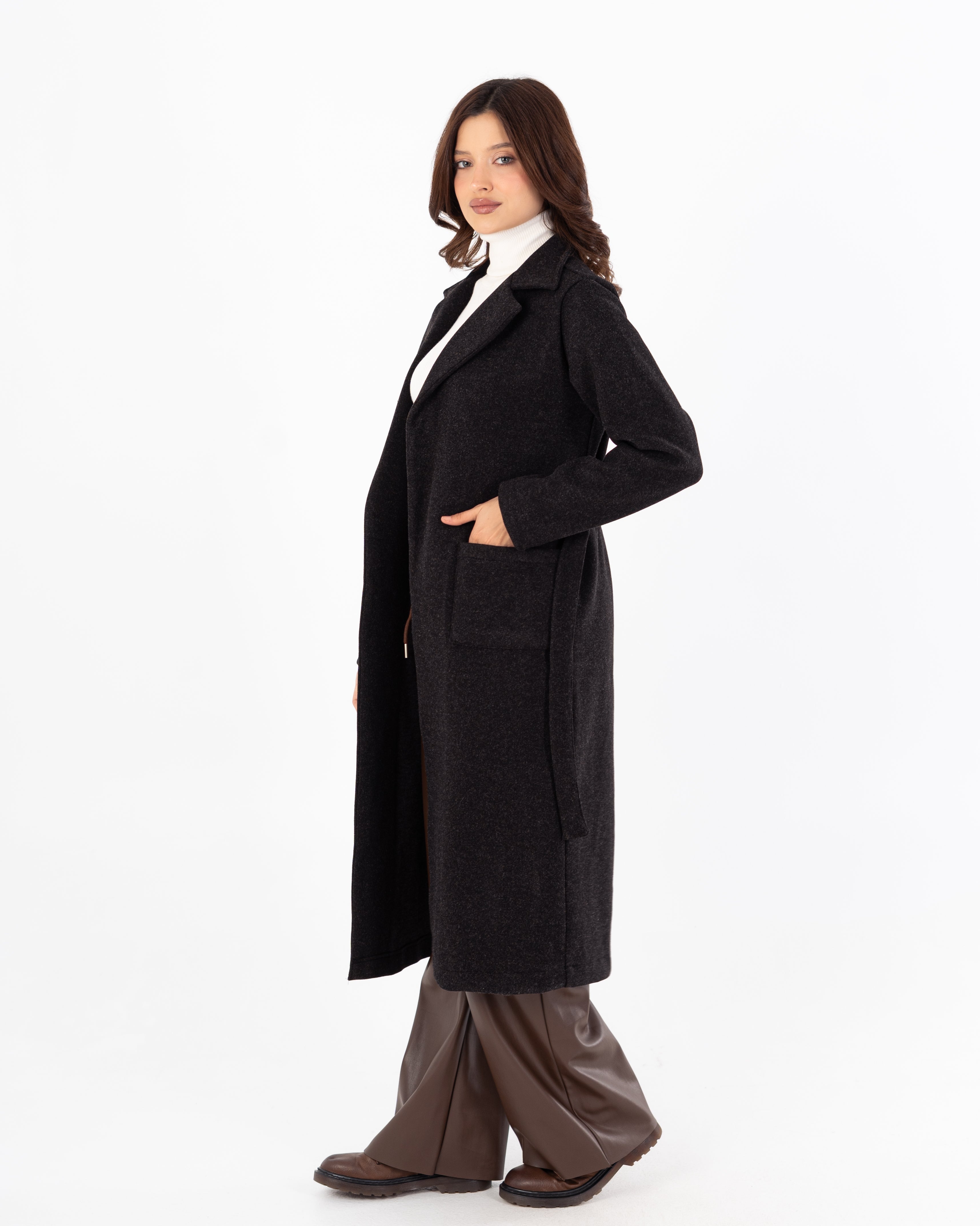 كارديجان مع حزام – سادة (جيبان مربعان)