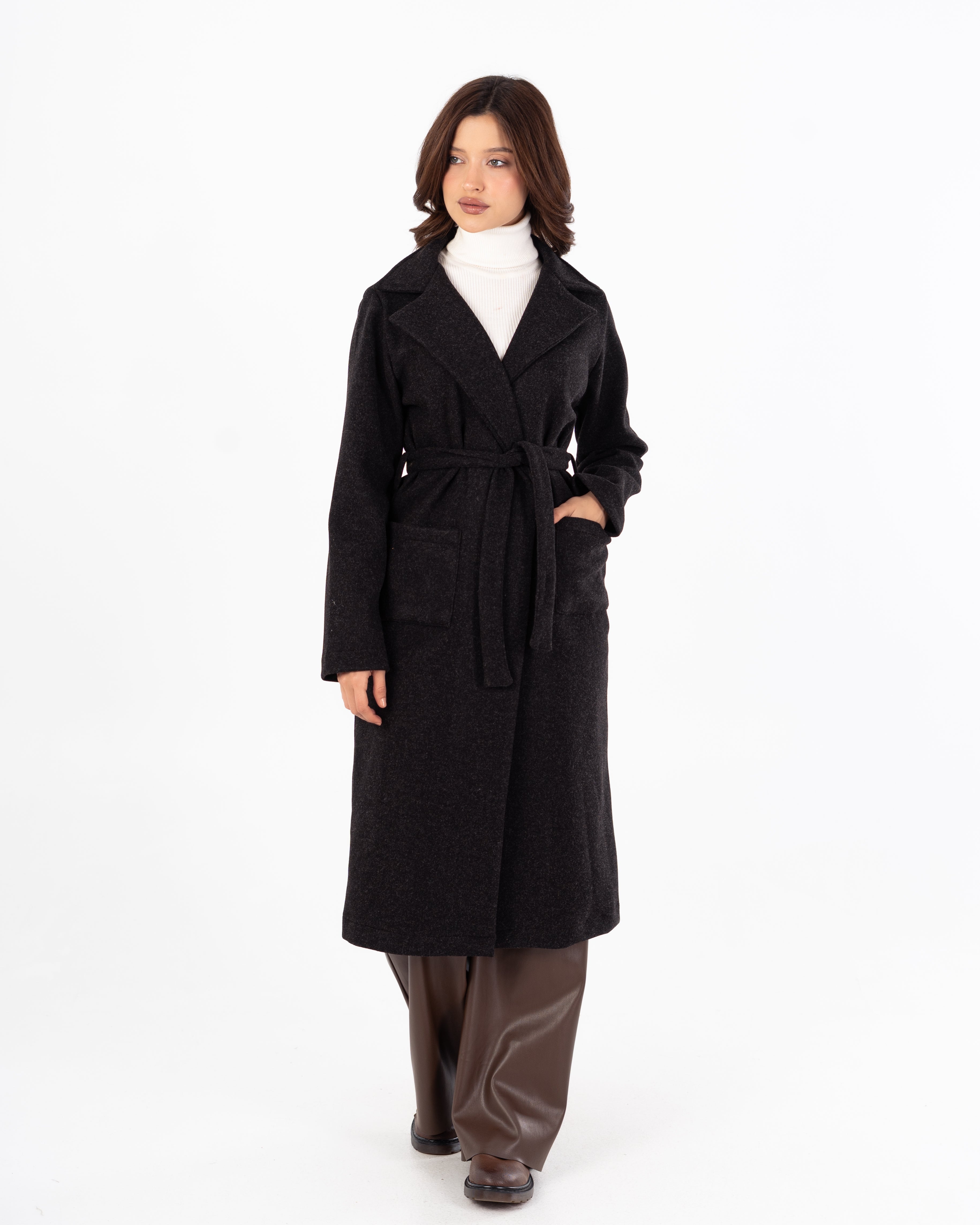 كارديجان مع حزام – سادة (جيبان مربعان)