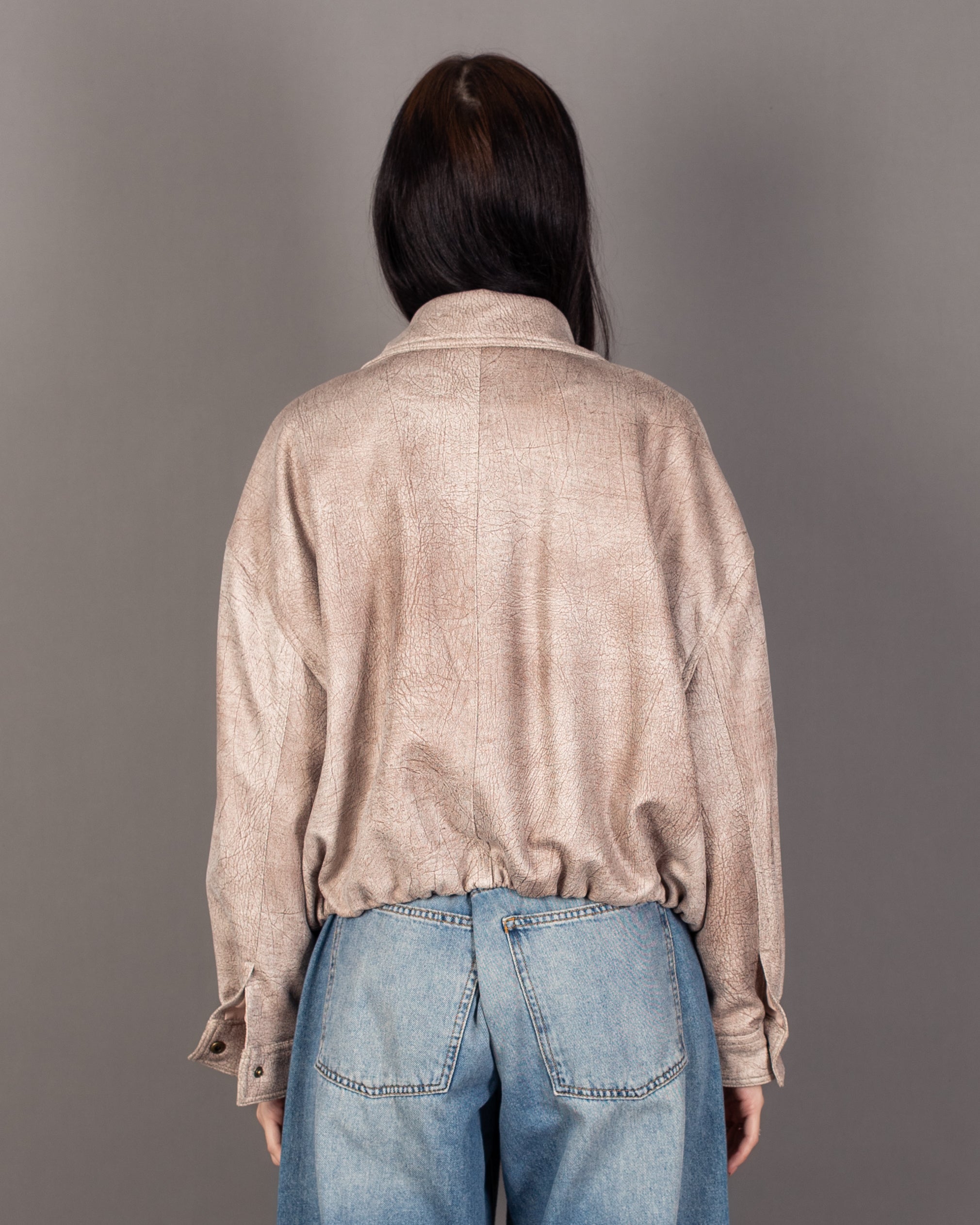 Plain Zip-Up Jacket With Snap Collar