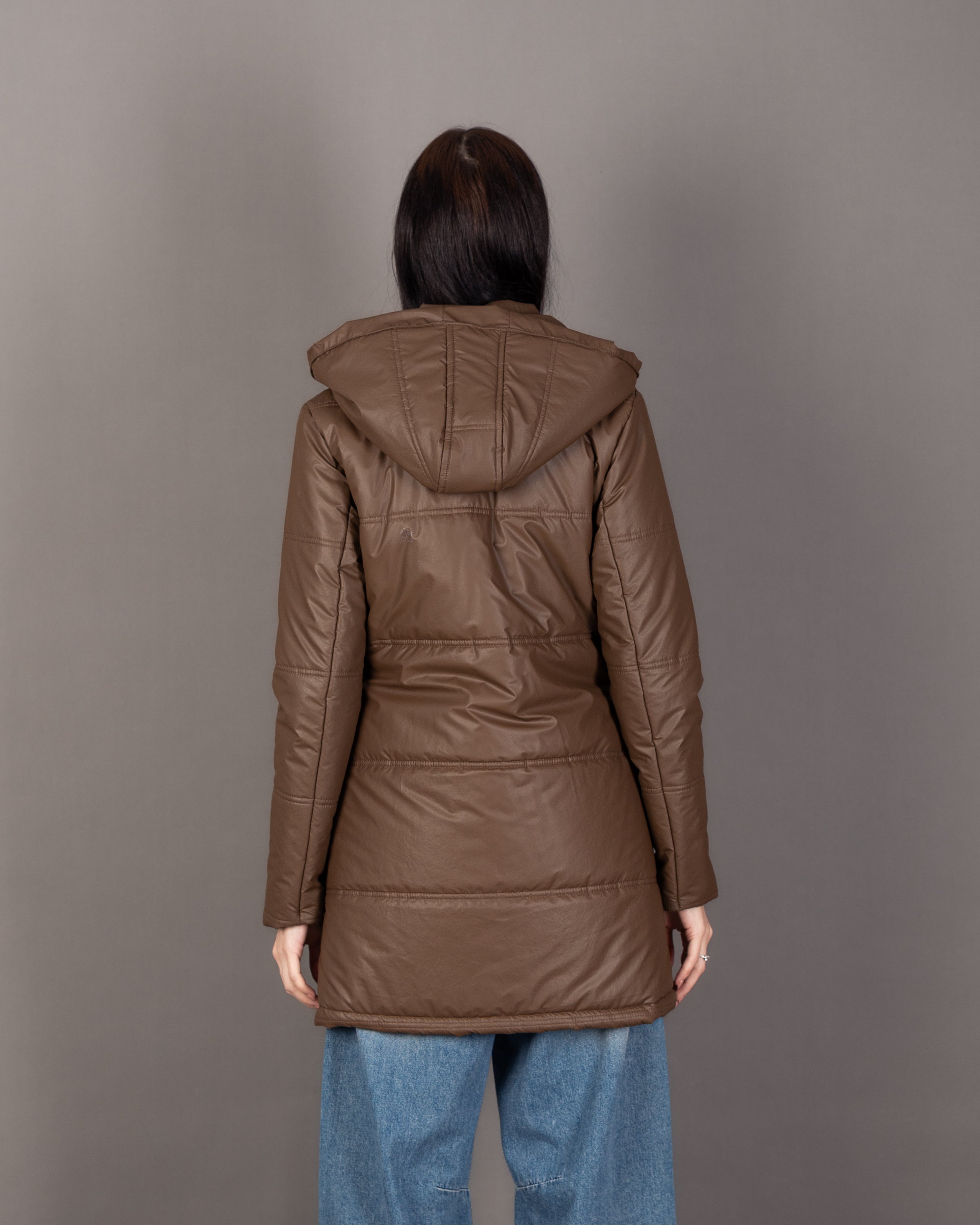 Long Hooded Jacket - With Snap Buttons