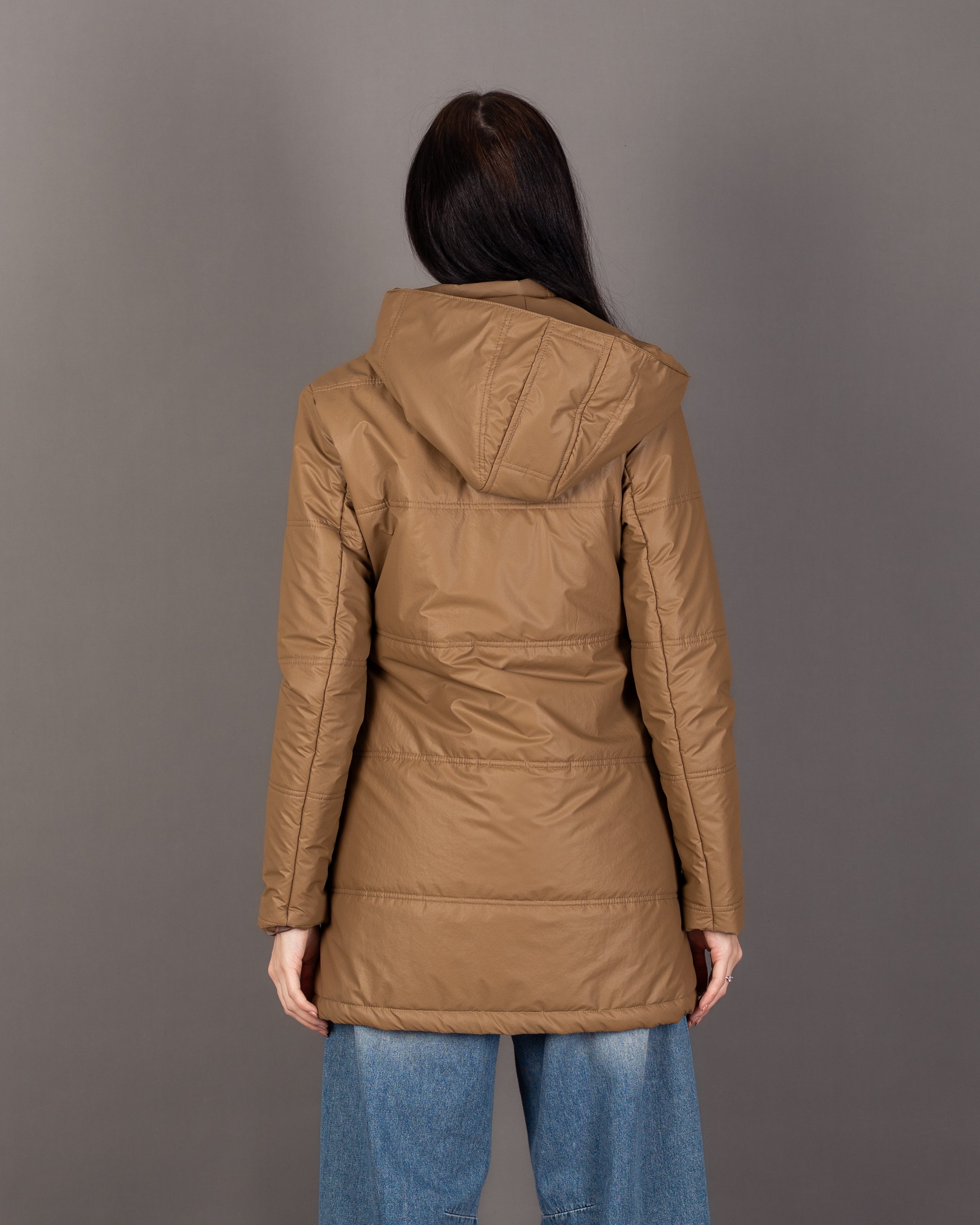 Long Hooded Jacket - With Snap Buttons