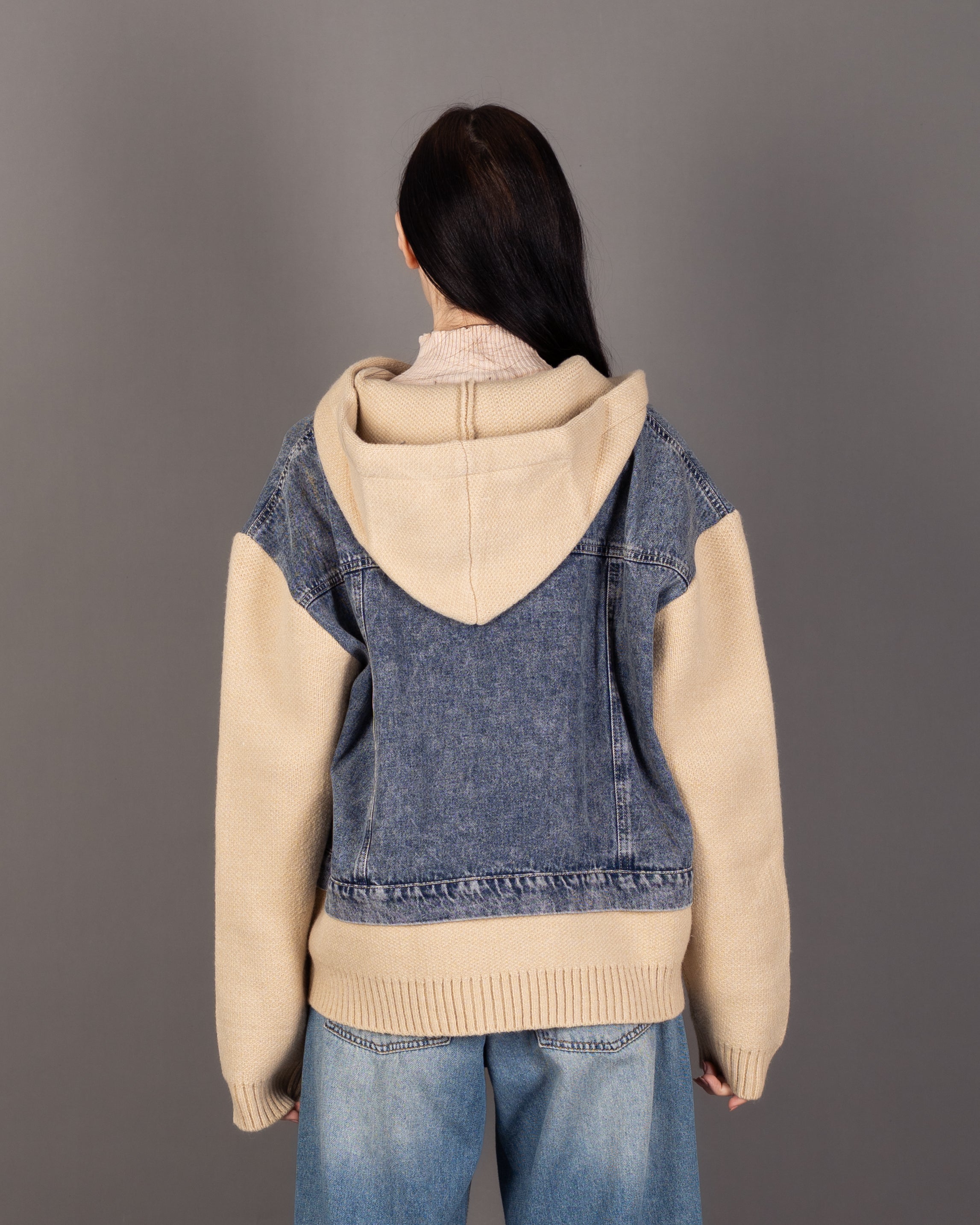 Knitwear Jacket - With Denim Pockets