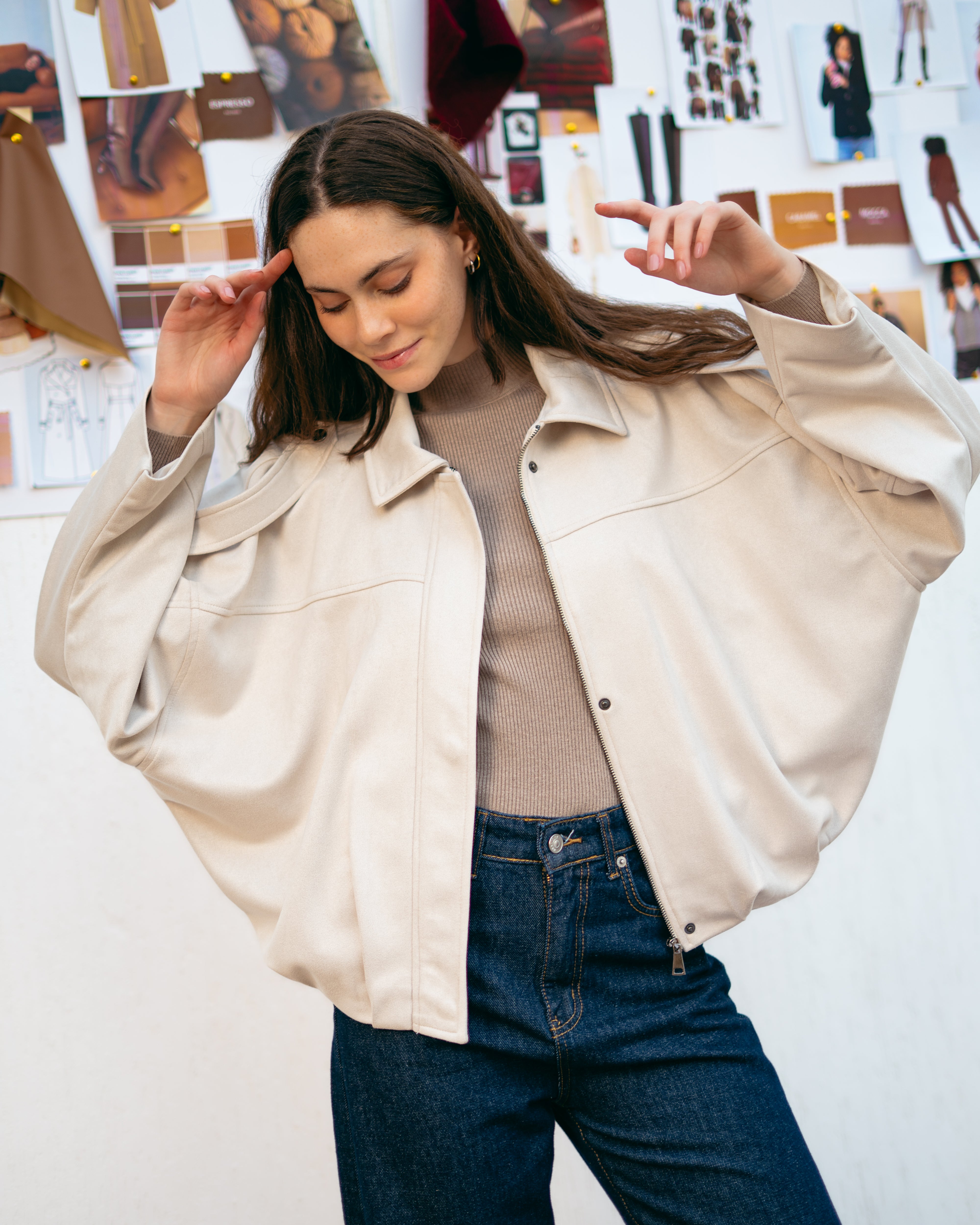 plain Jacket – Wide Sleeves (Zipper)