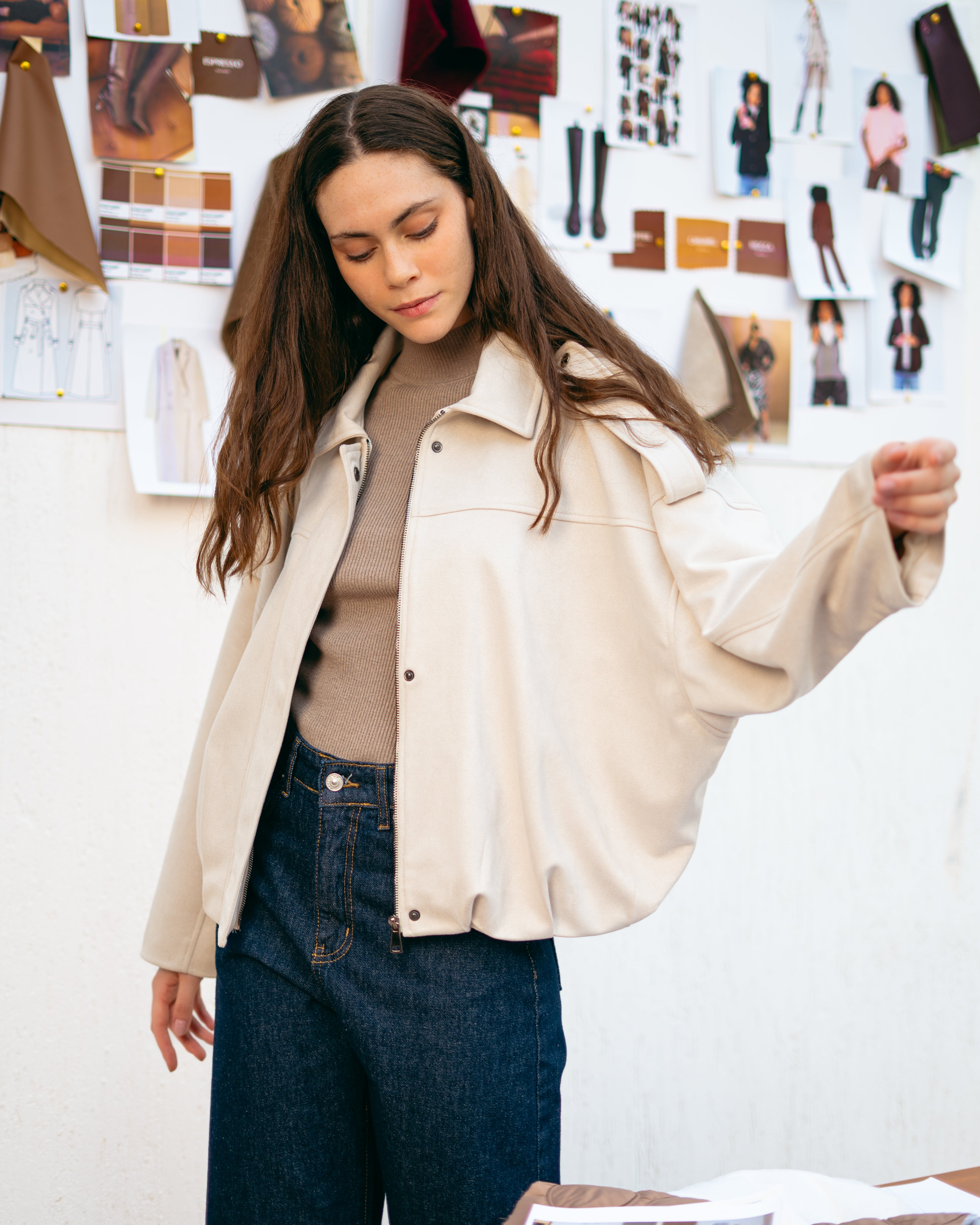 plain Jacket – Wide Sleeves (Zipper)