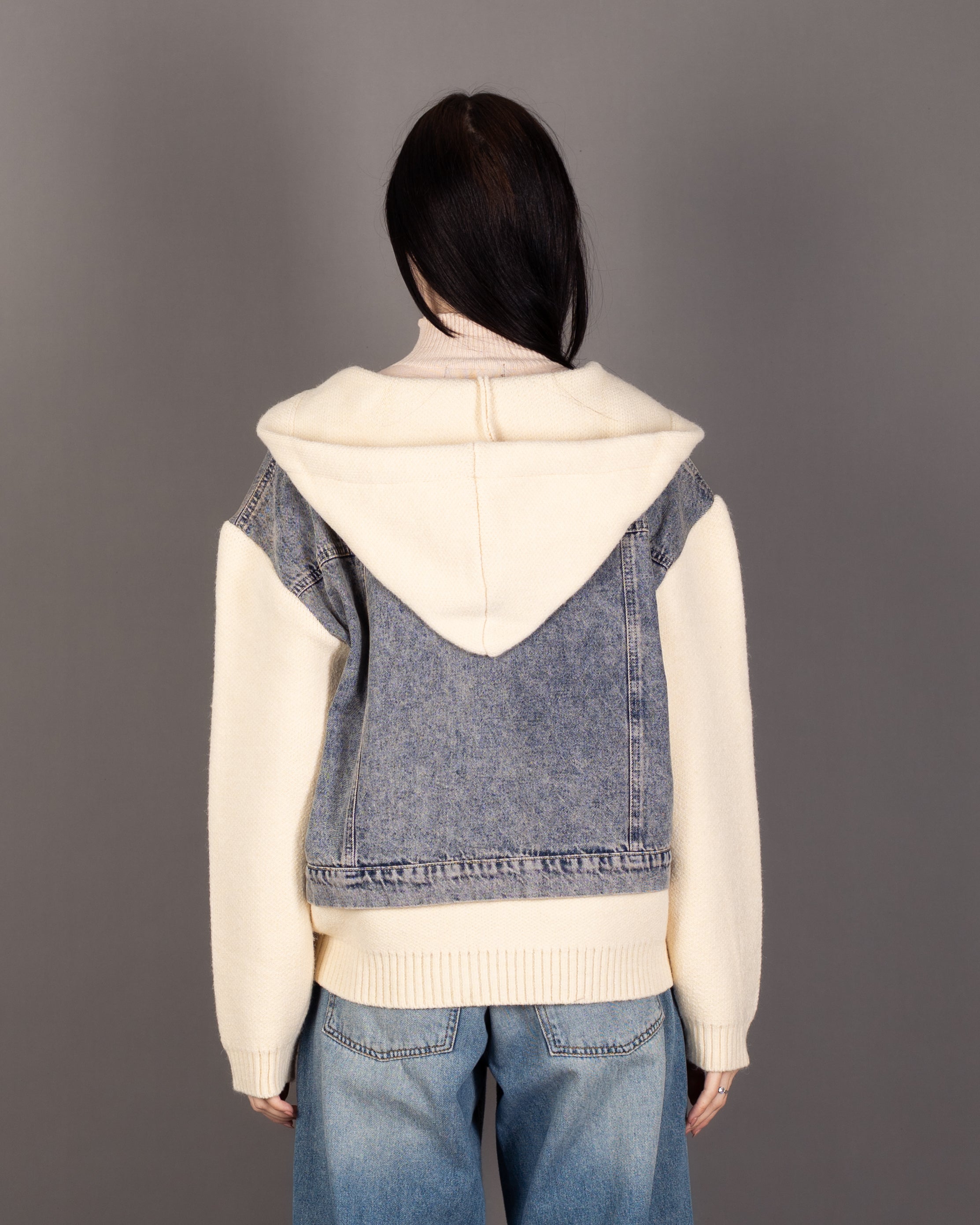 Knitwear Jacket - With Denim Pockets