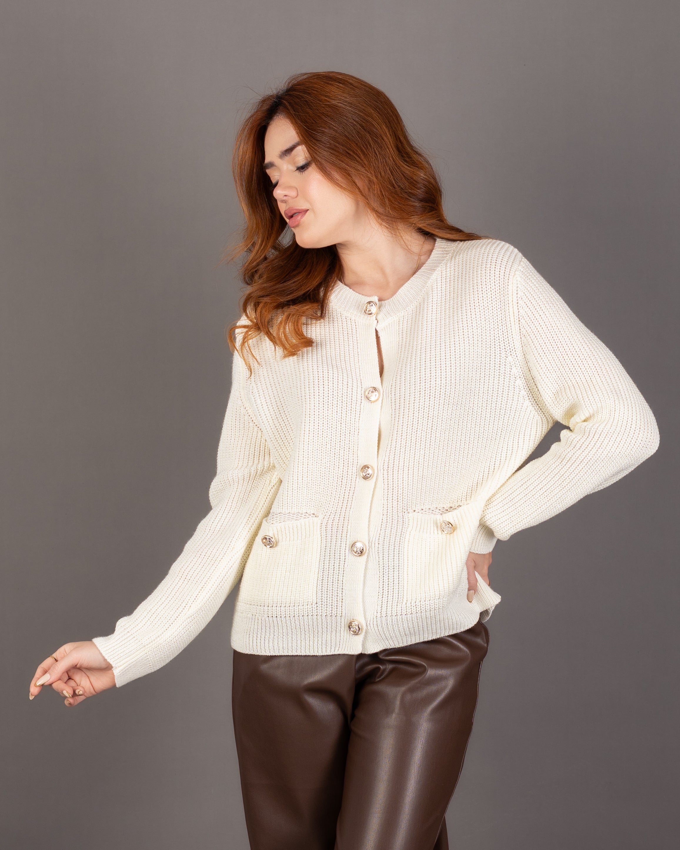 Knitwear Cardigan - With Gold Buttons