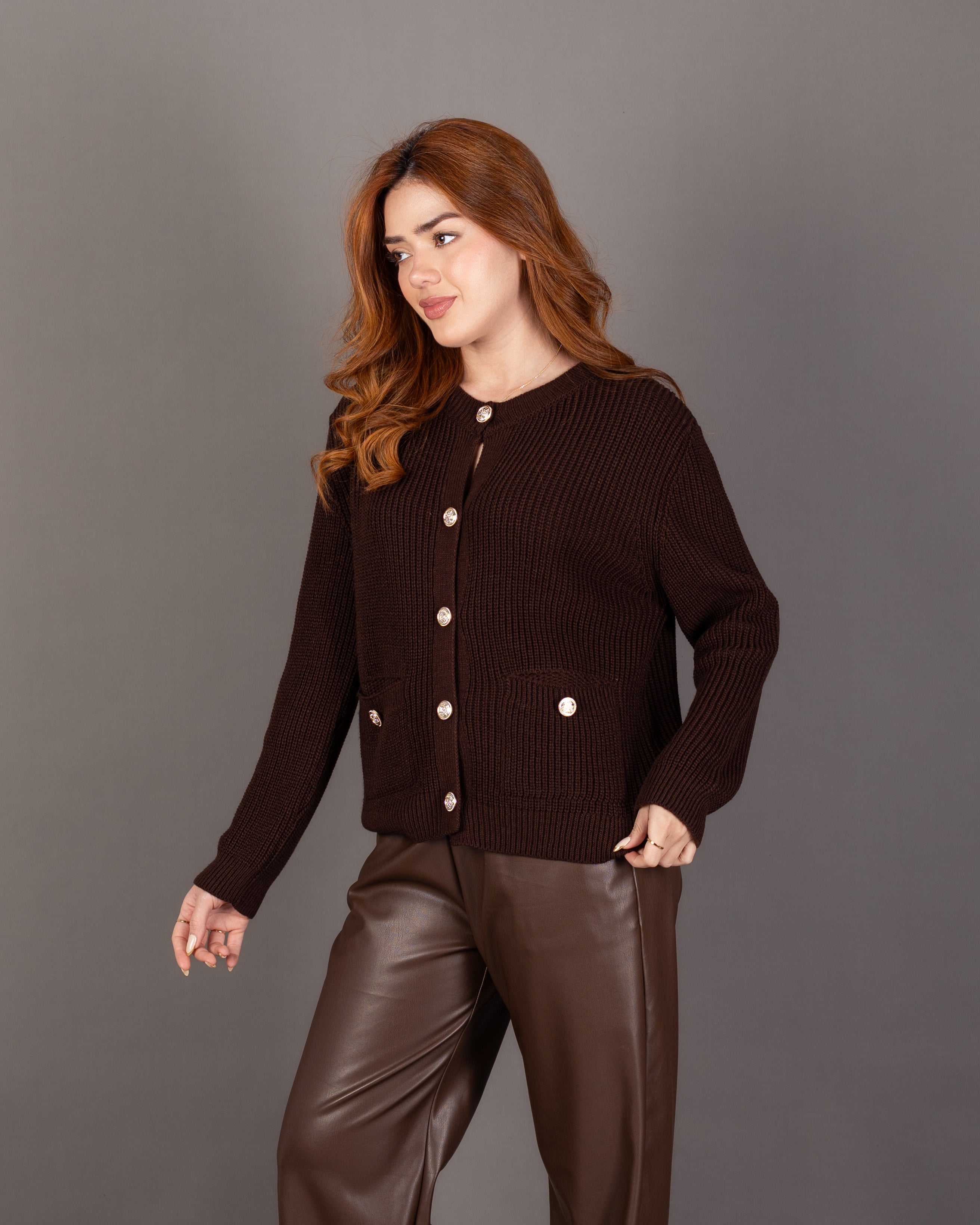 Knitwear Cardigan - With Gold Buttons