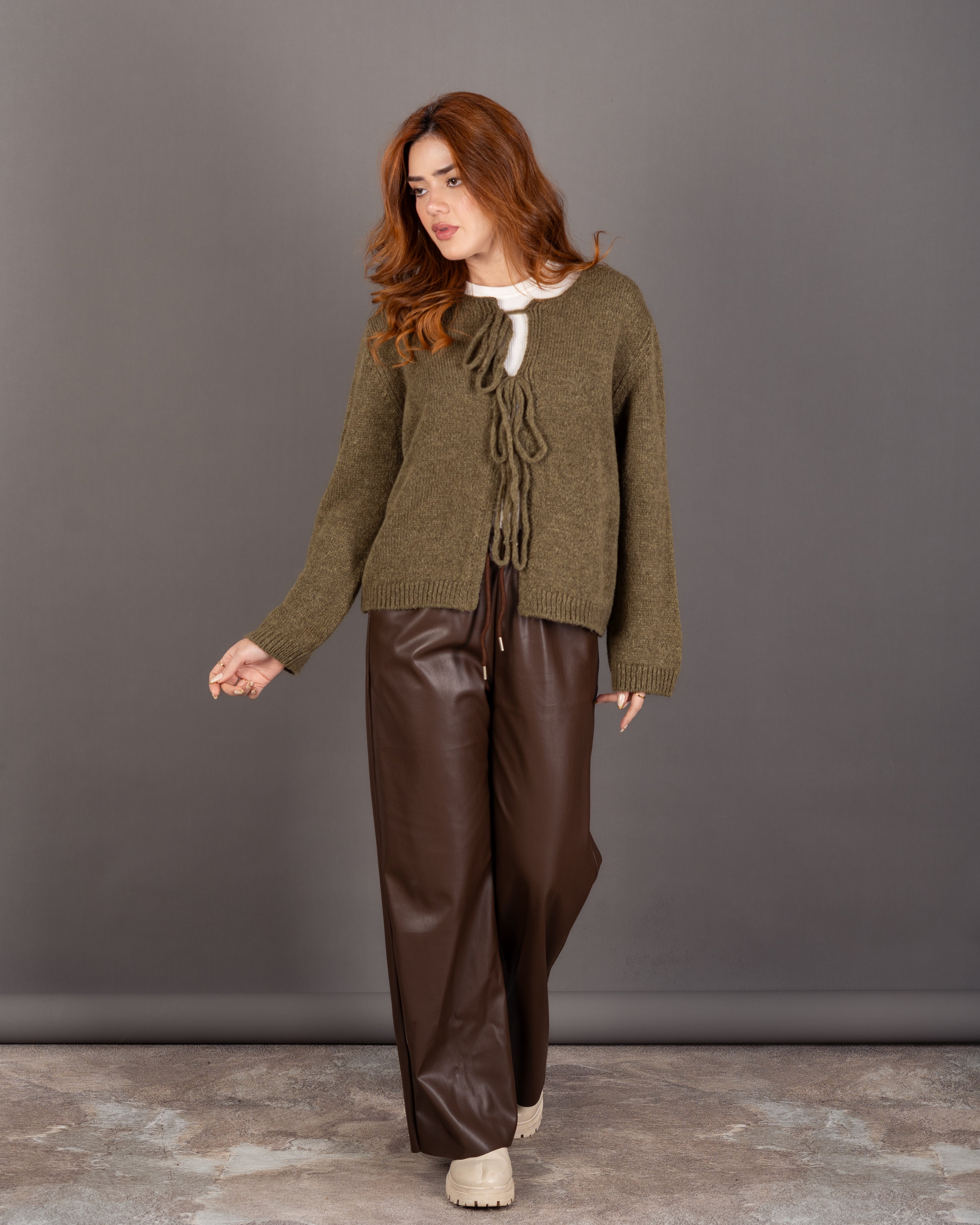 Open Knitwear - Cardigan With Front Tie