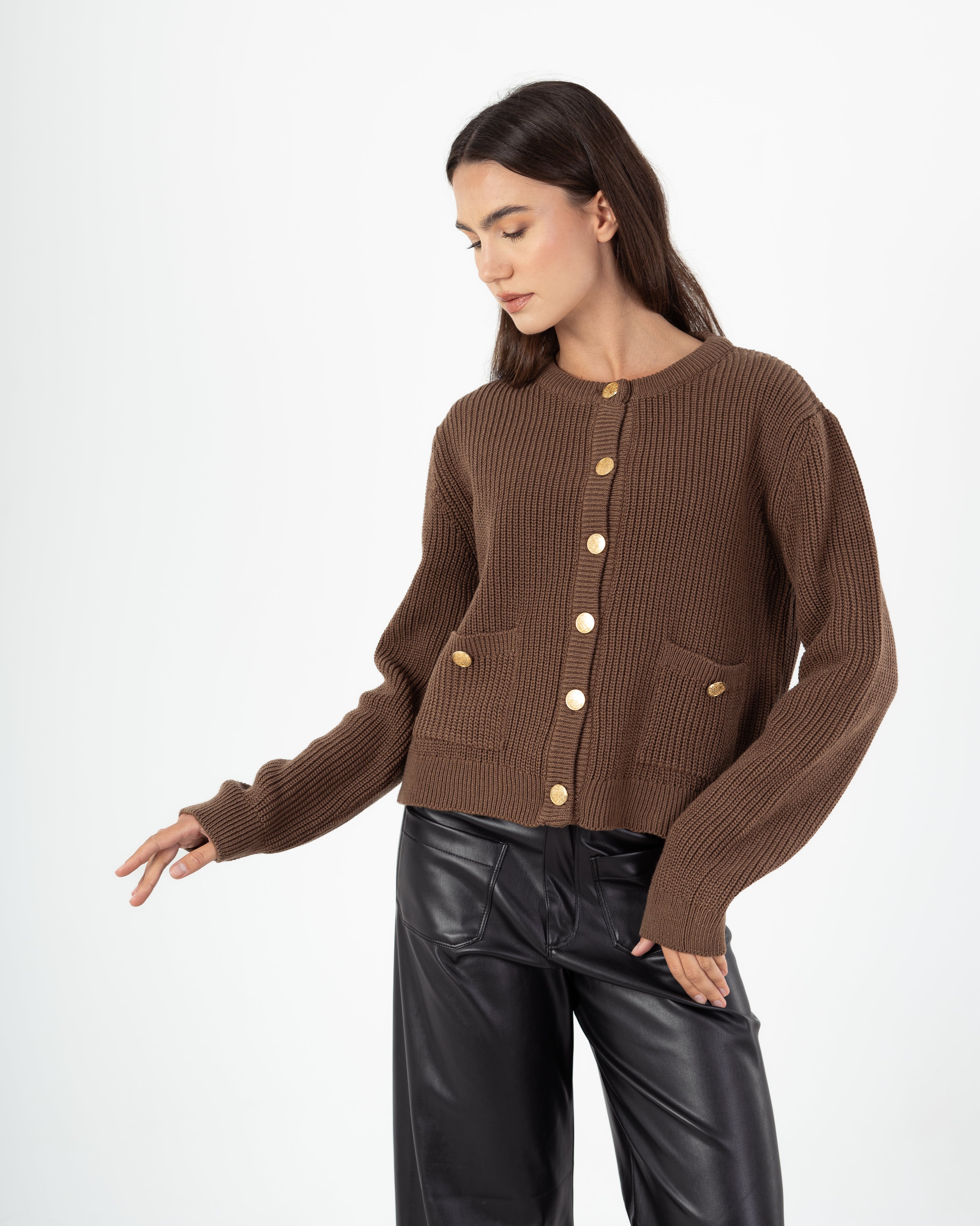 Knitwear Cardigan - With Buttoned Pocket