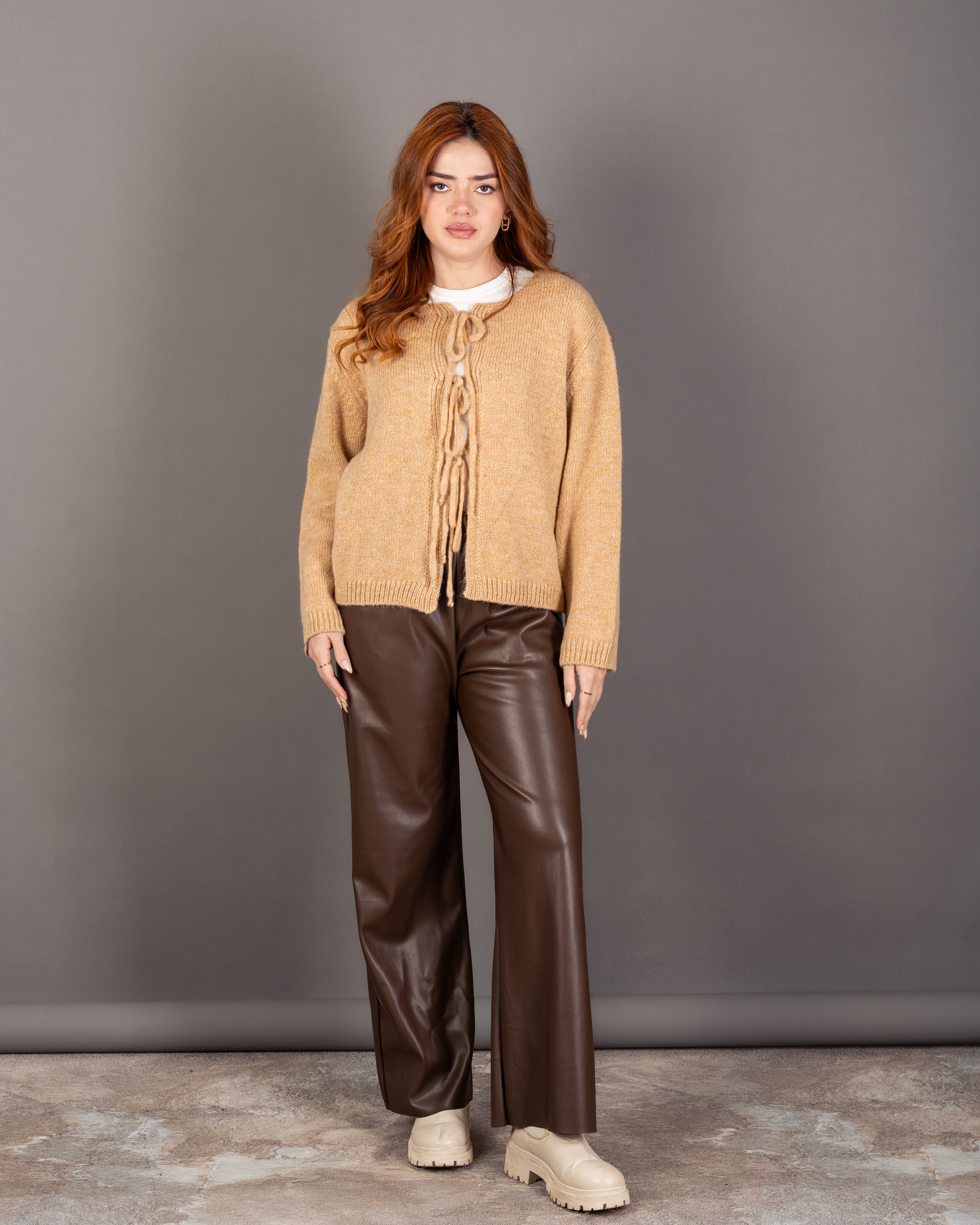 Open Knitwear - Cardigan With Front Tie