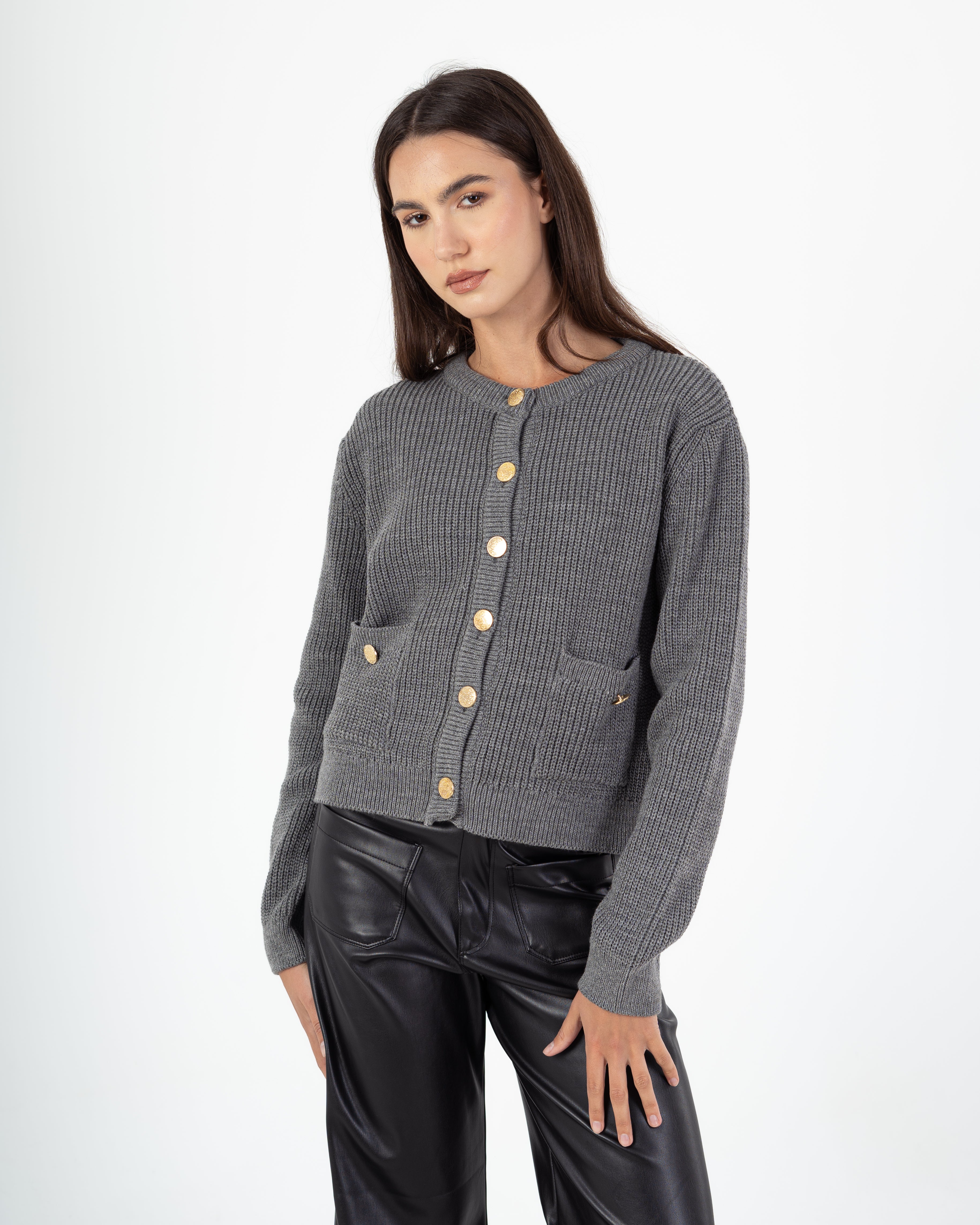 Knitwear Cardigan - With Buttoned Pocket