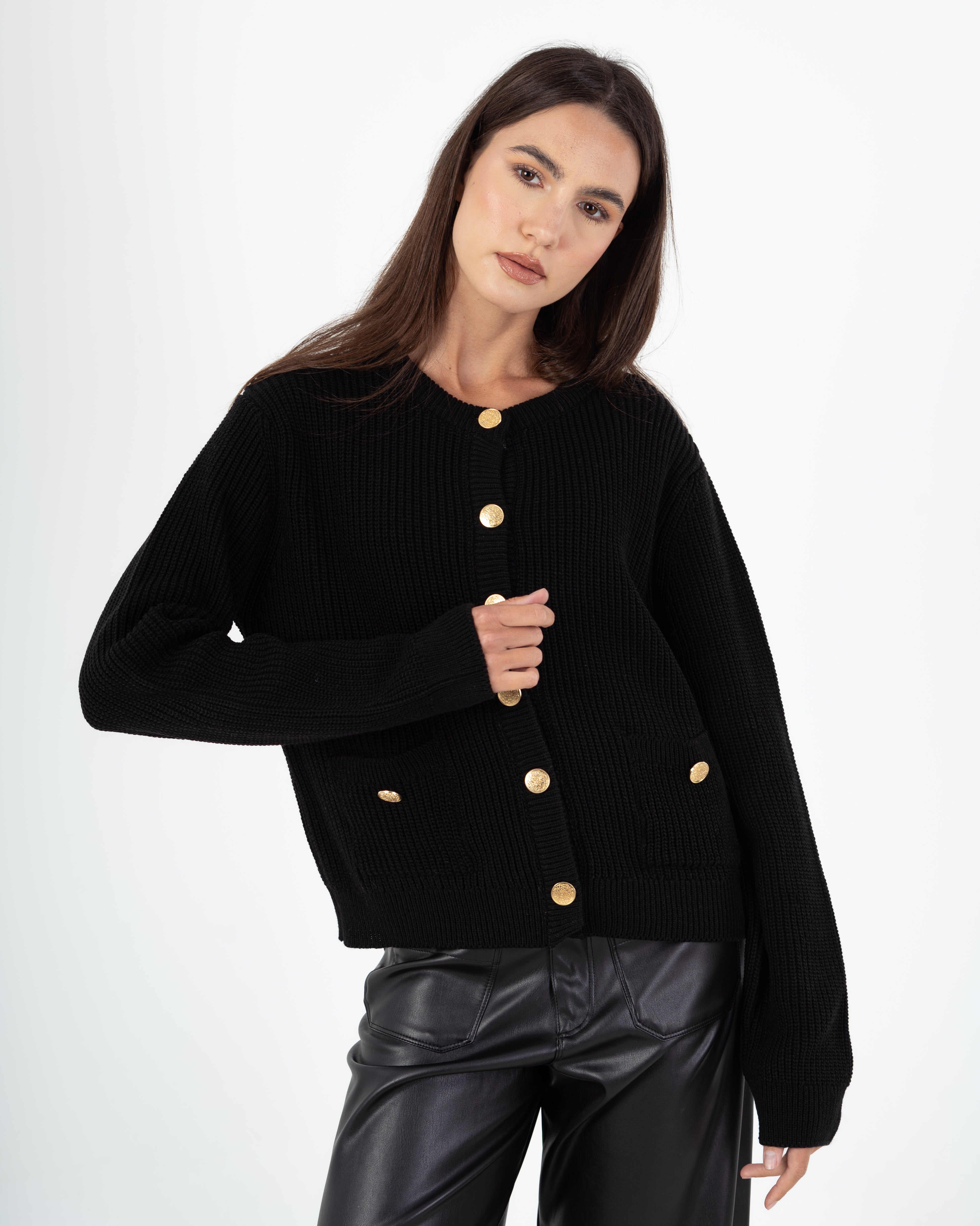 Knitwear Cardigan - With Buttoned Pocket