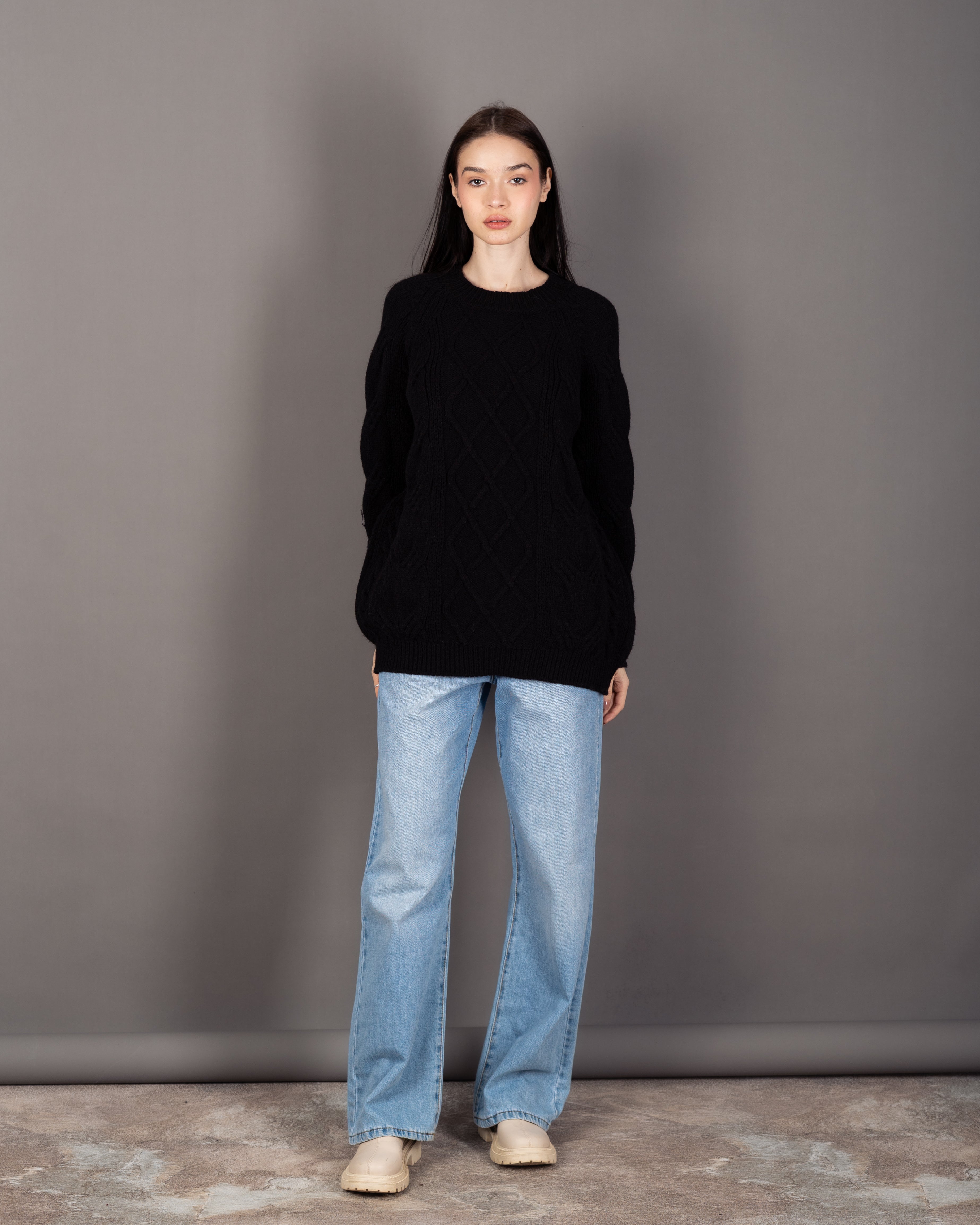 Long Knitwear Pullover - With Long Sleeves (Multiple Colors)