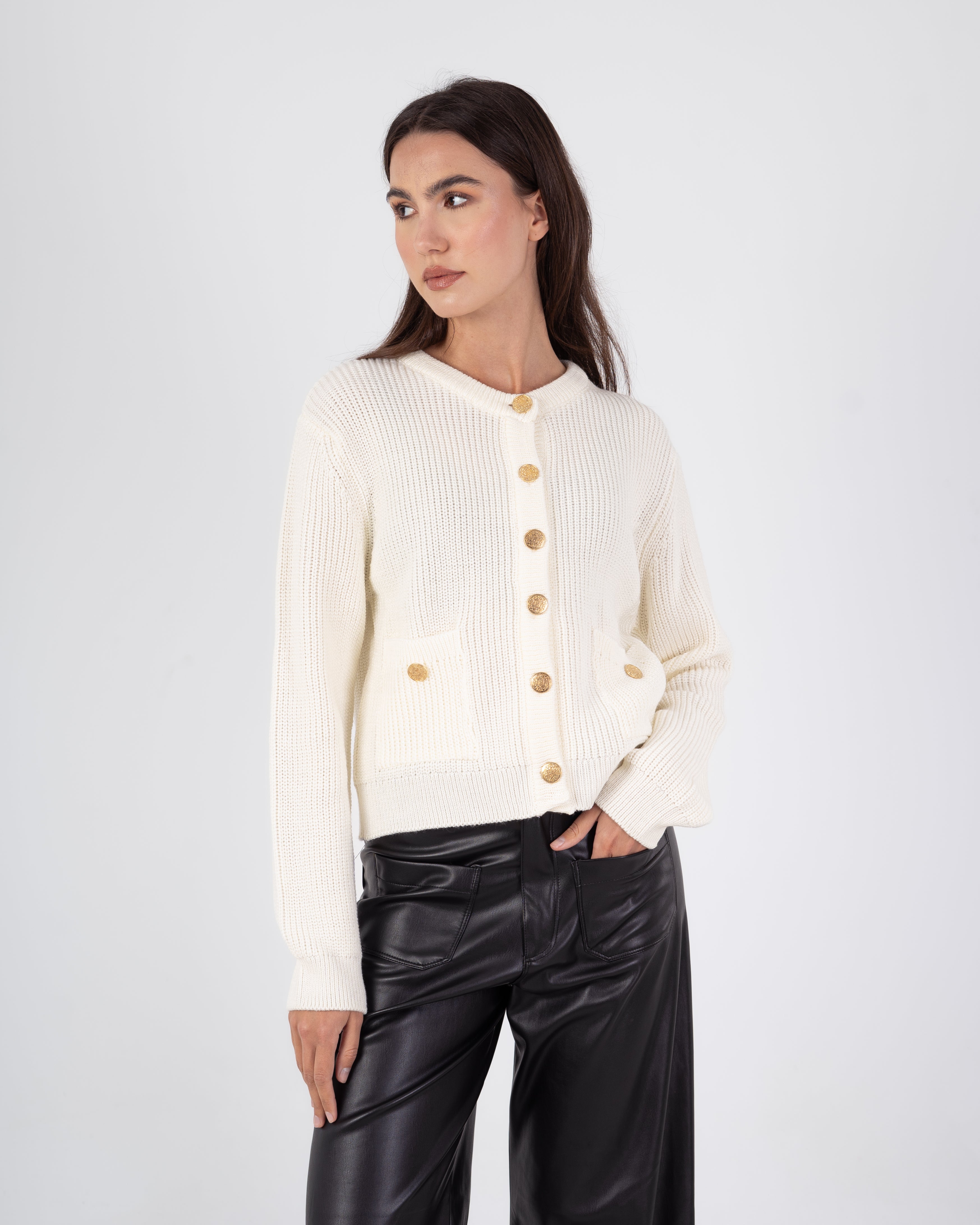 Knitwear Cardigan - With Buttoned Pocket