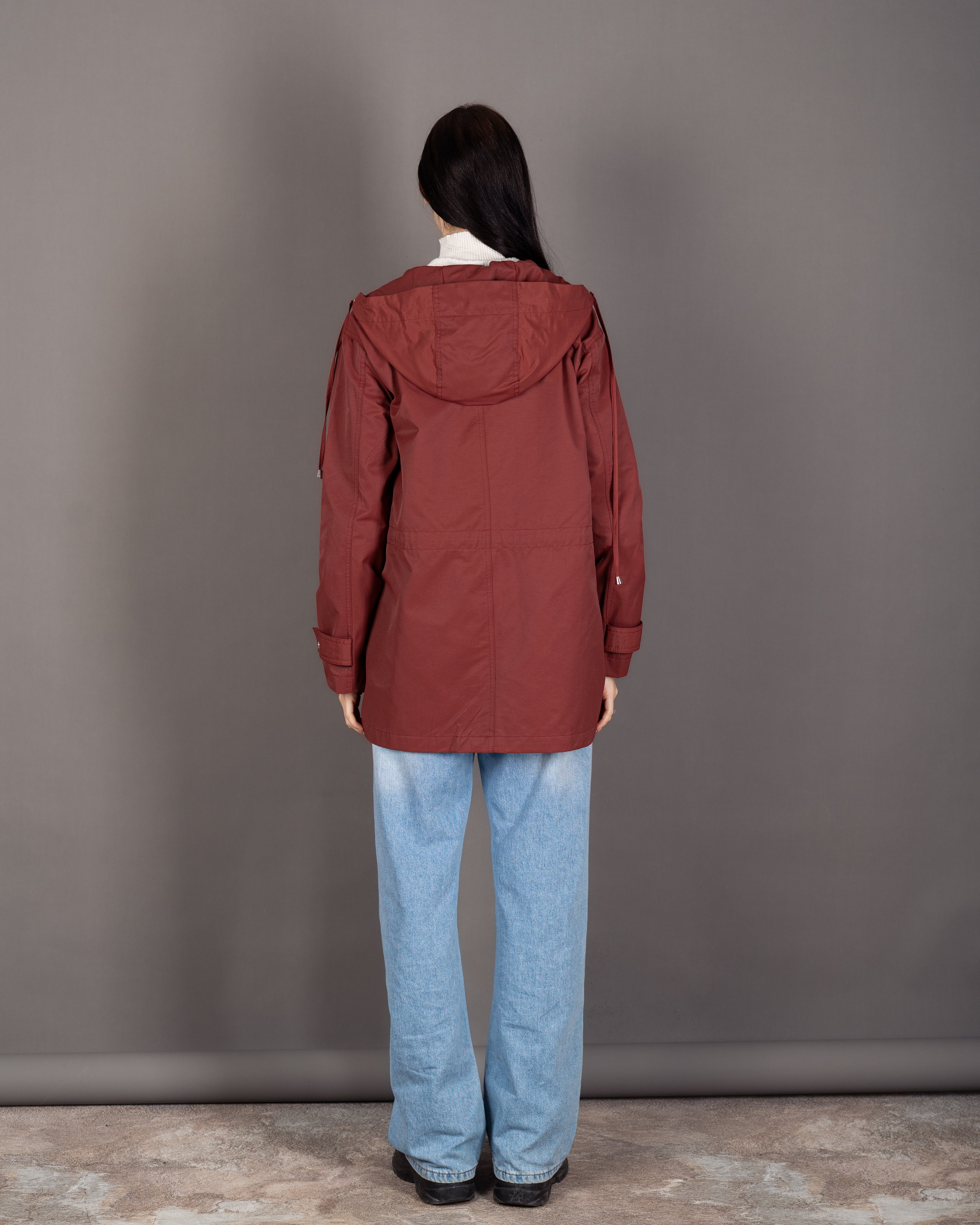 Long Gabardine Jacket - With Square Pockets