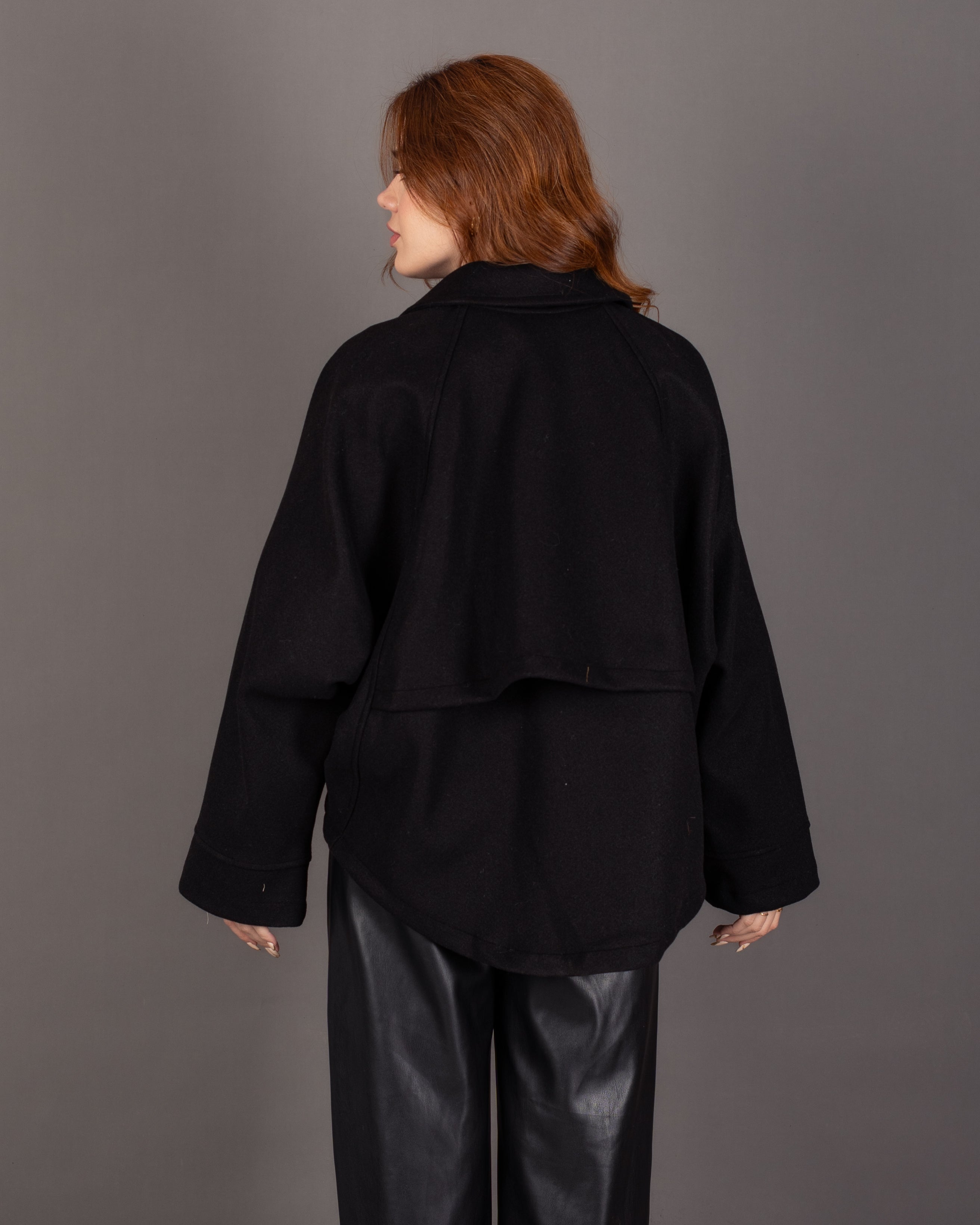 Plain Wool Jacket - With Folded Sleeves