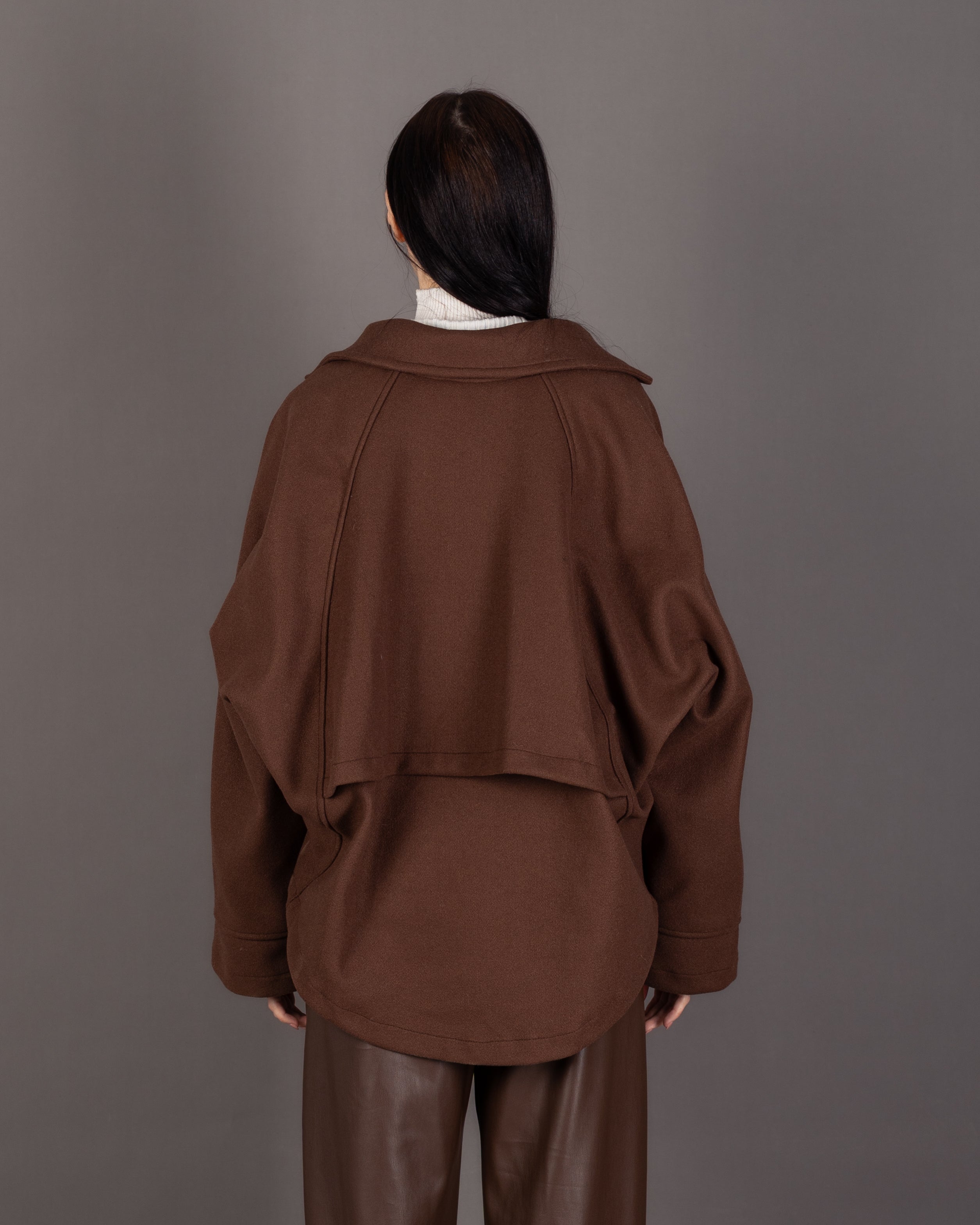 Plain Wool Jacket - With Folded Sleeves