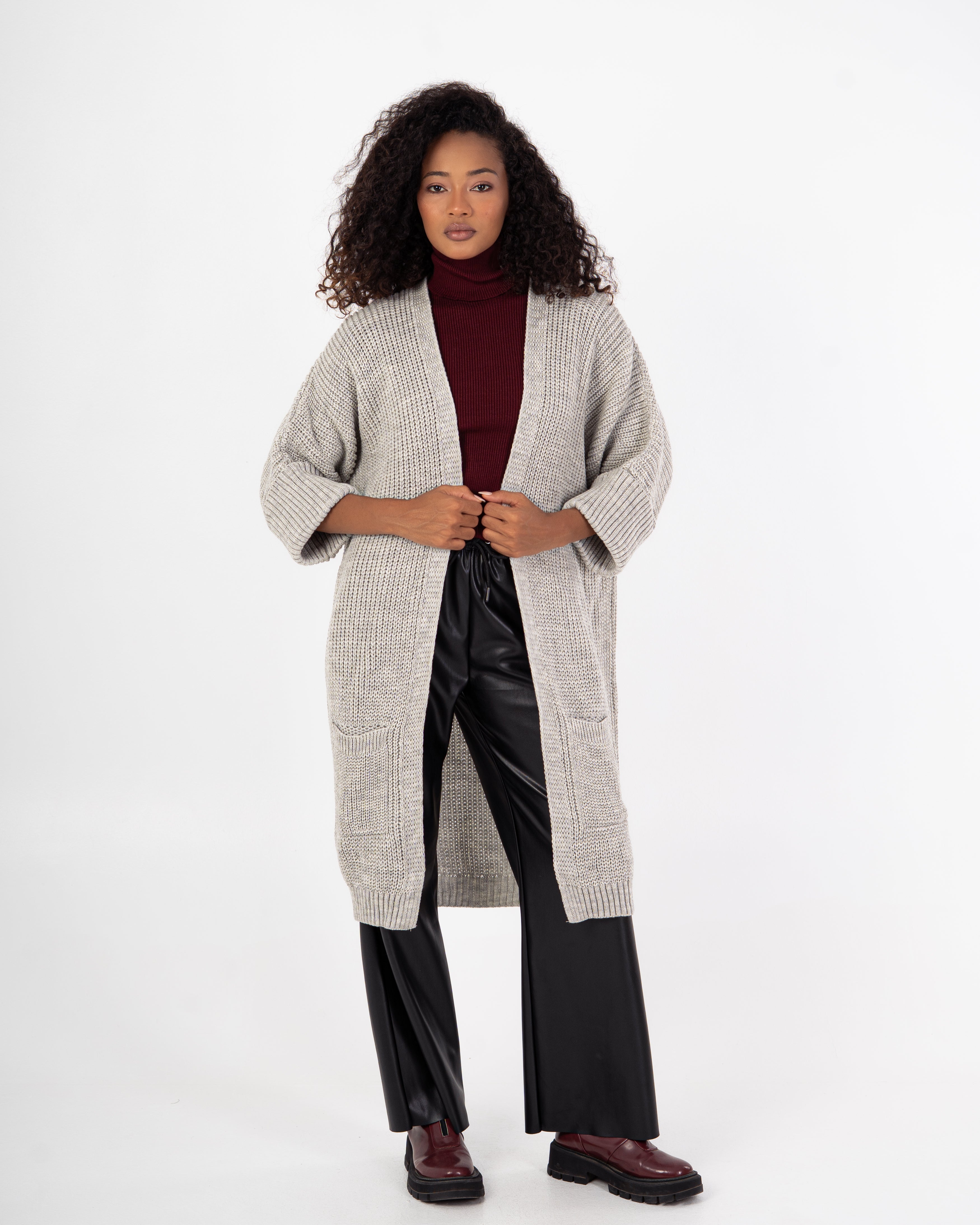 Knitwear Cardigan – (Folded Sleeves - Plain)