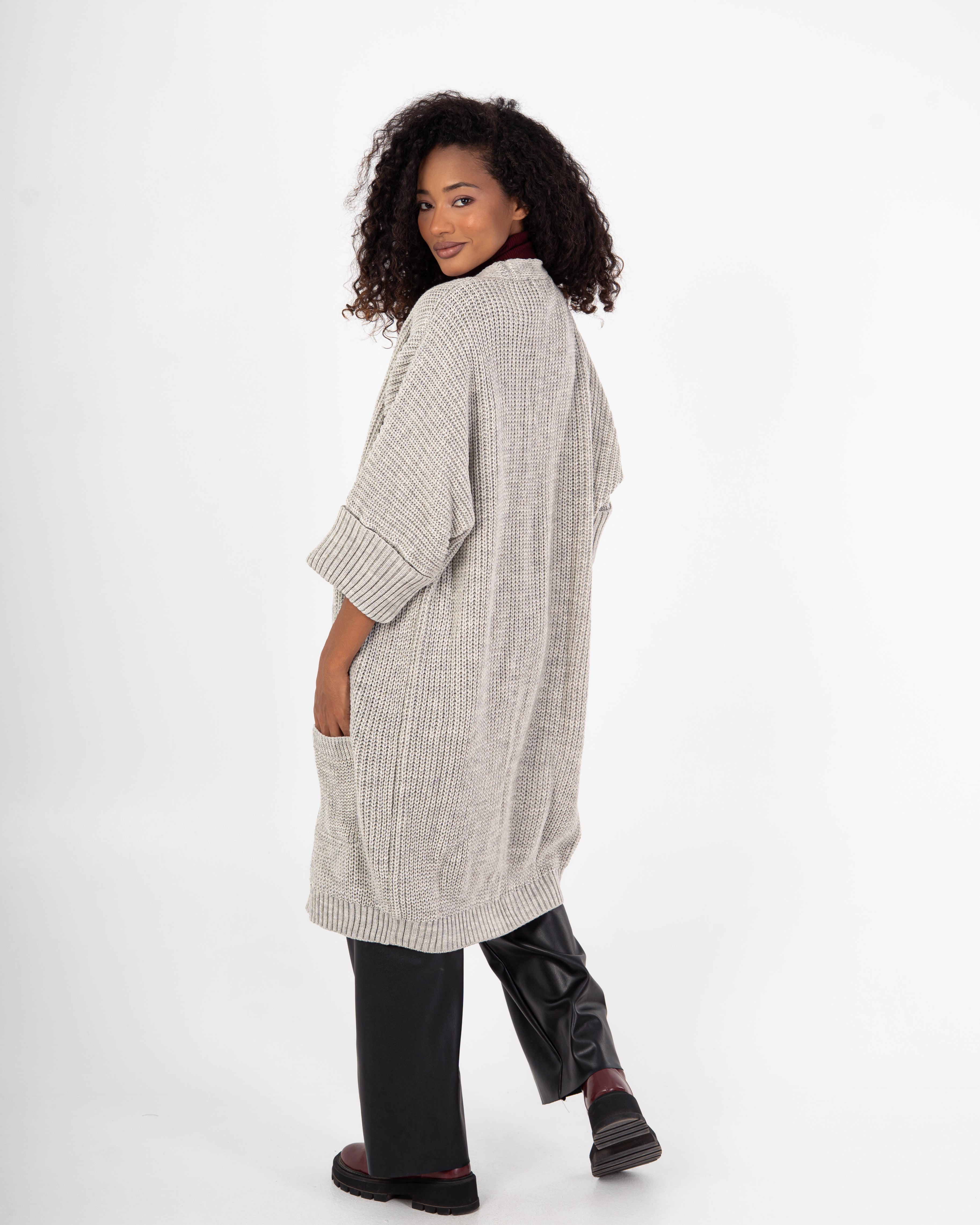 Knitwear Cardigan – (Folded Sleeves - Plain)
