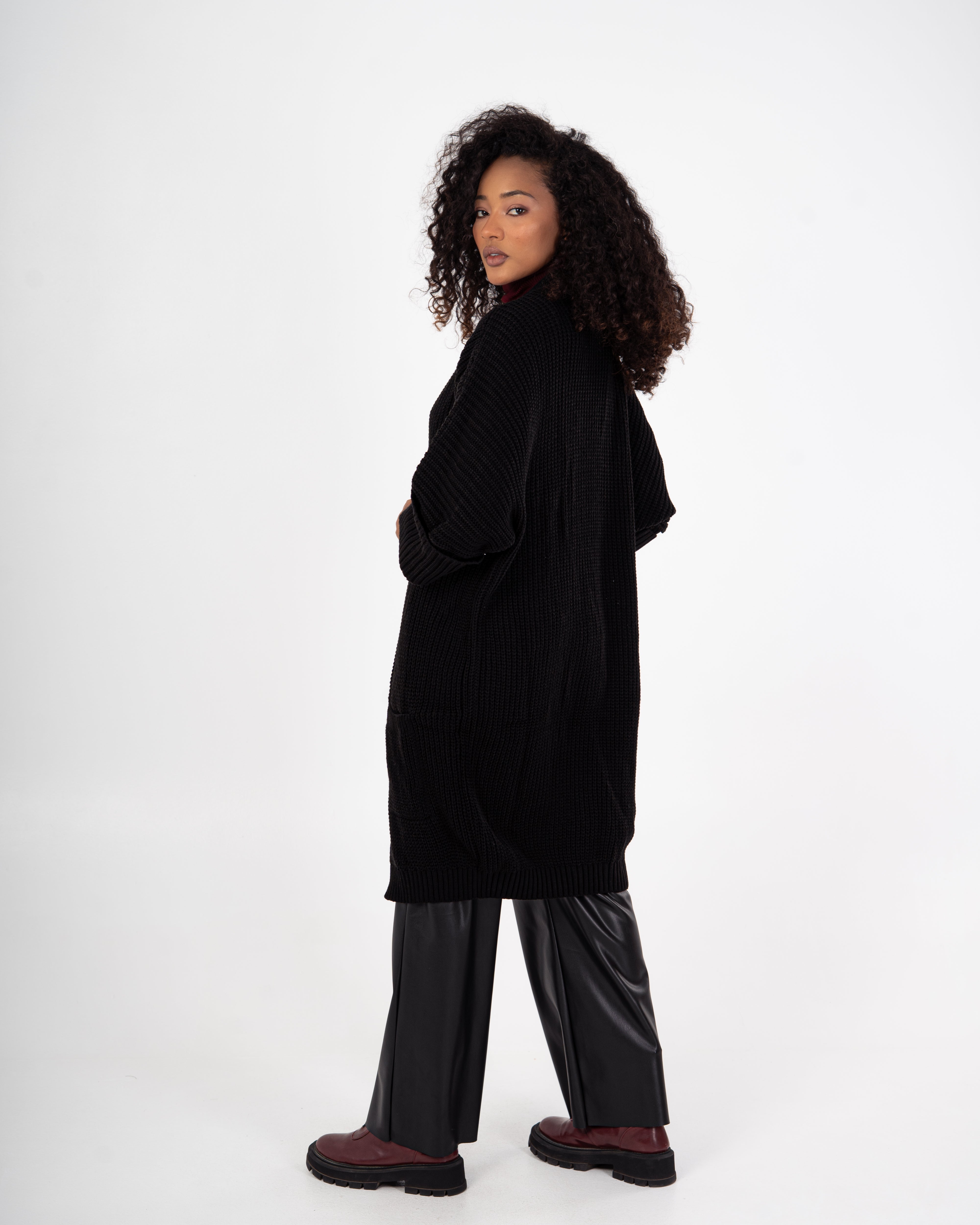 Knitwear Cardigan – (Folded Sleeves - Plain)