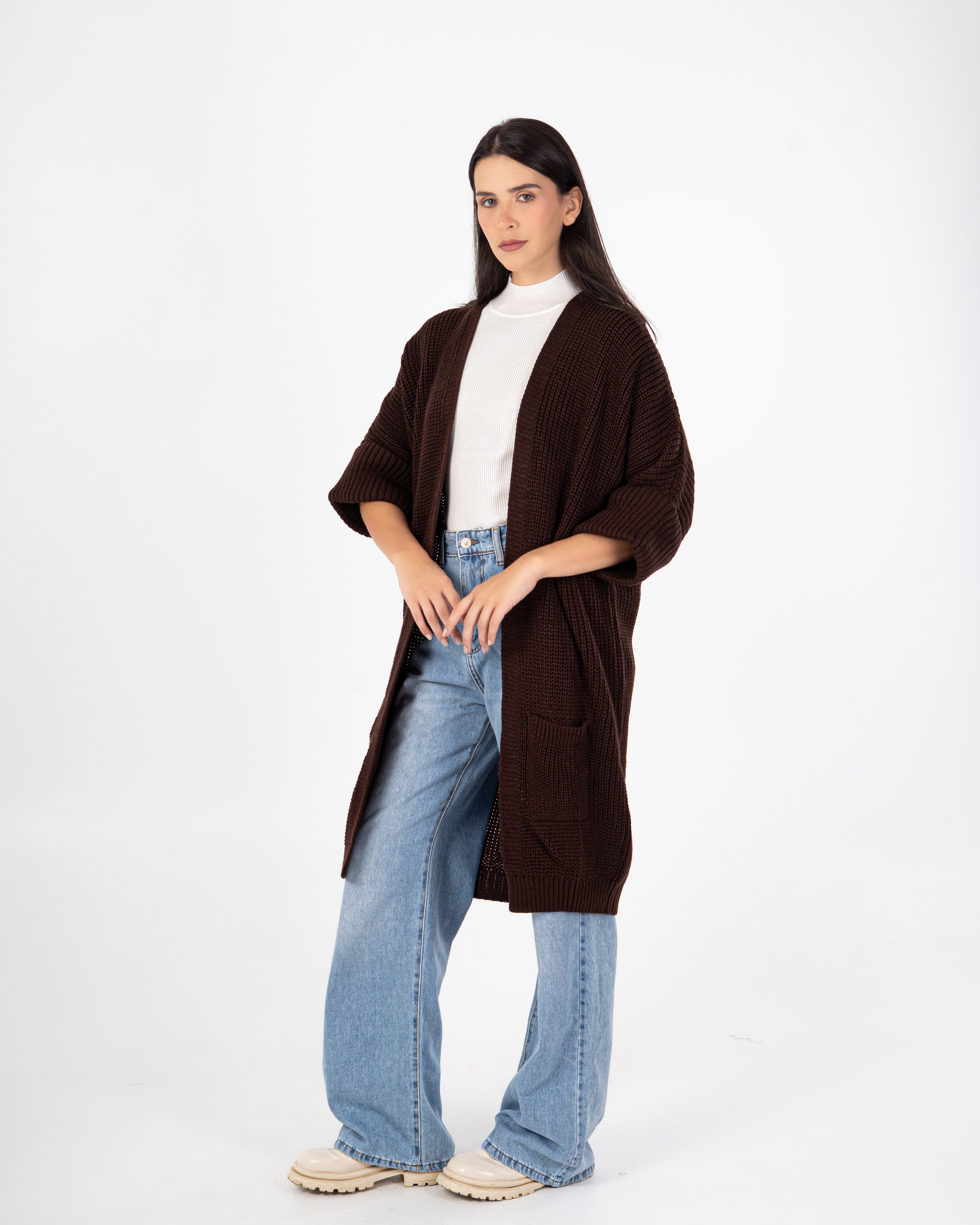 Knitwear Cardigan – (Folded Sleeves - Plain)