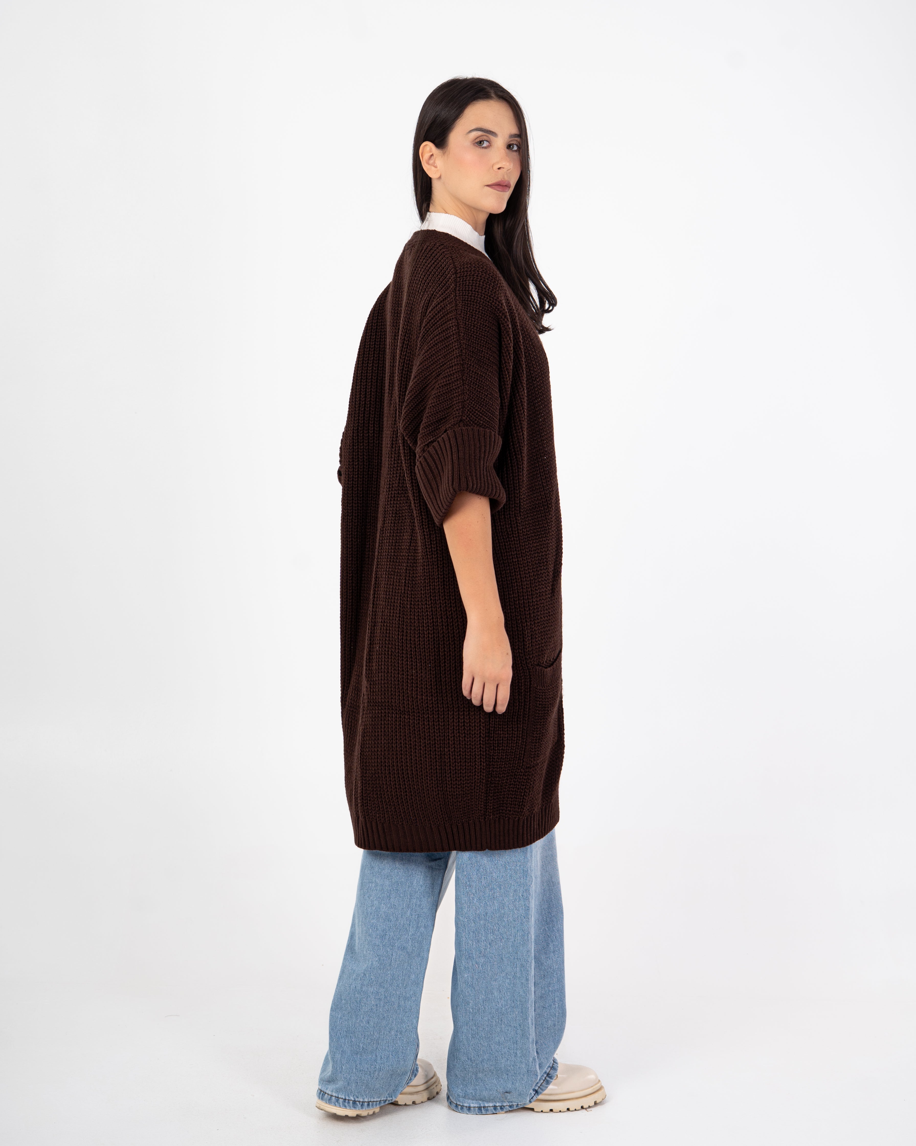 Knitwear Cardigan – (Folded Sleeves - Plain)
