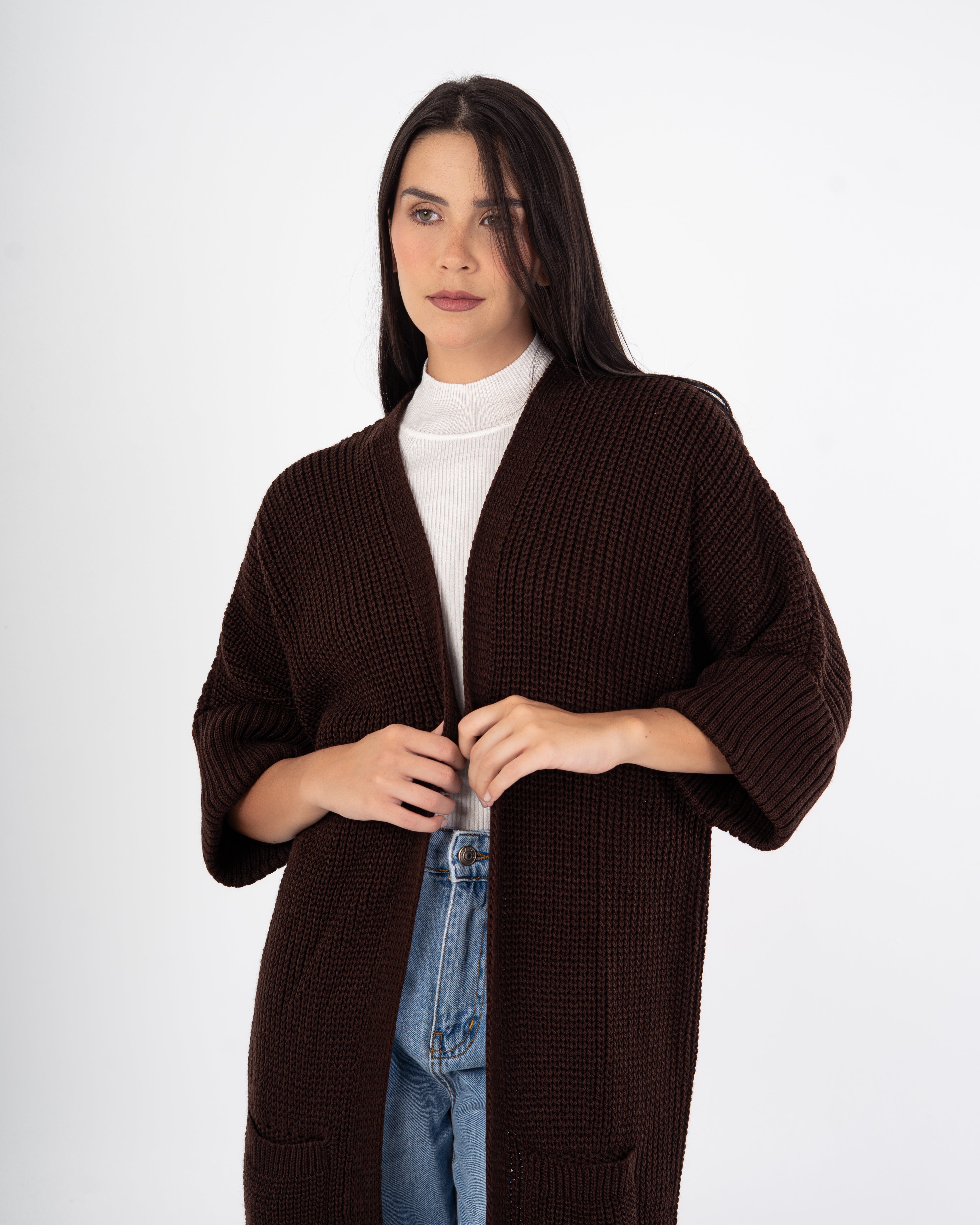 Knitwear Cardigan – (Folded Sleeves - Plain)