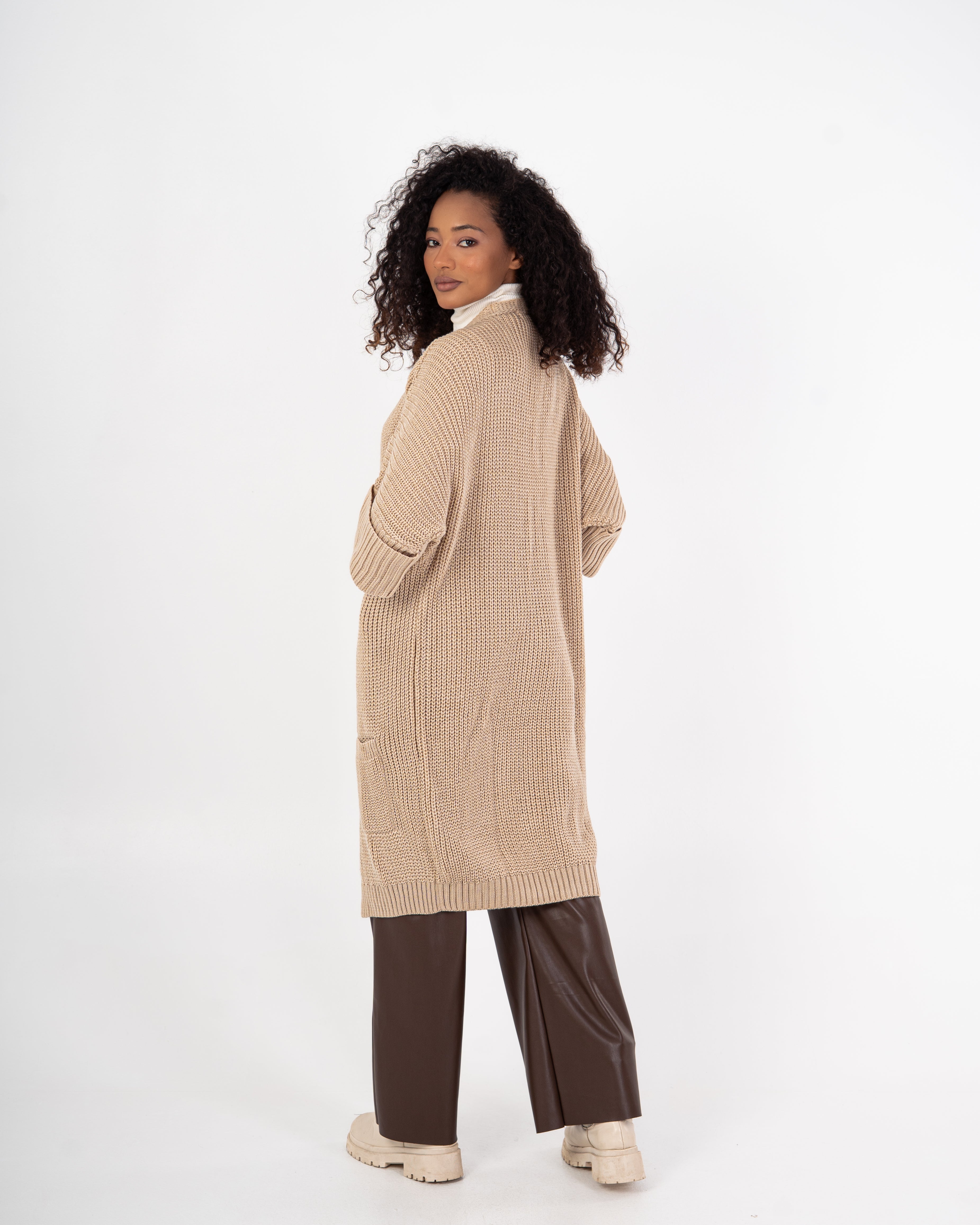 Knitwear Cardigan – (Folded Sleeves - Plain)