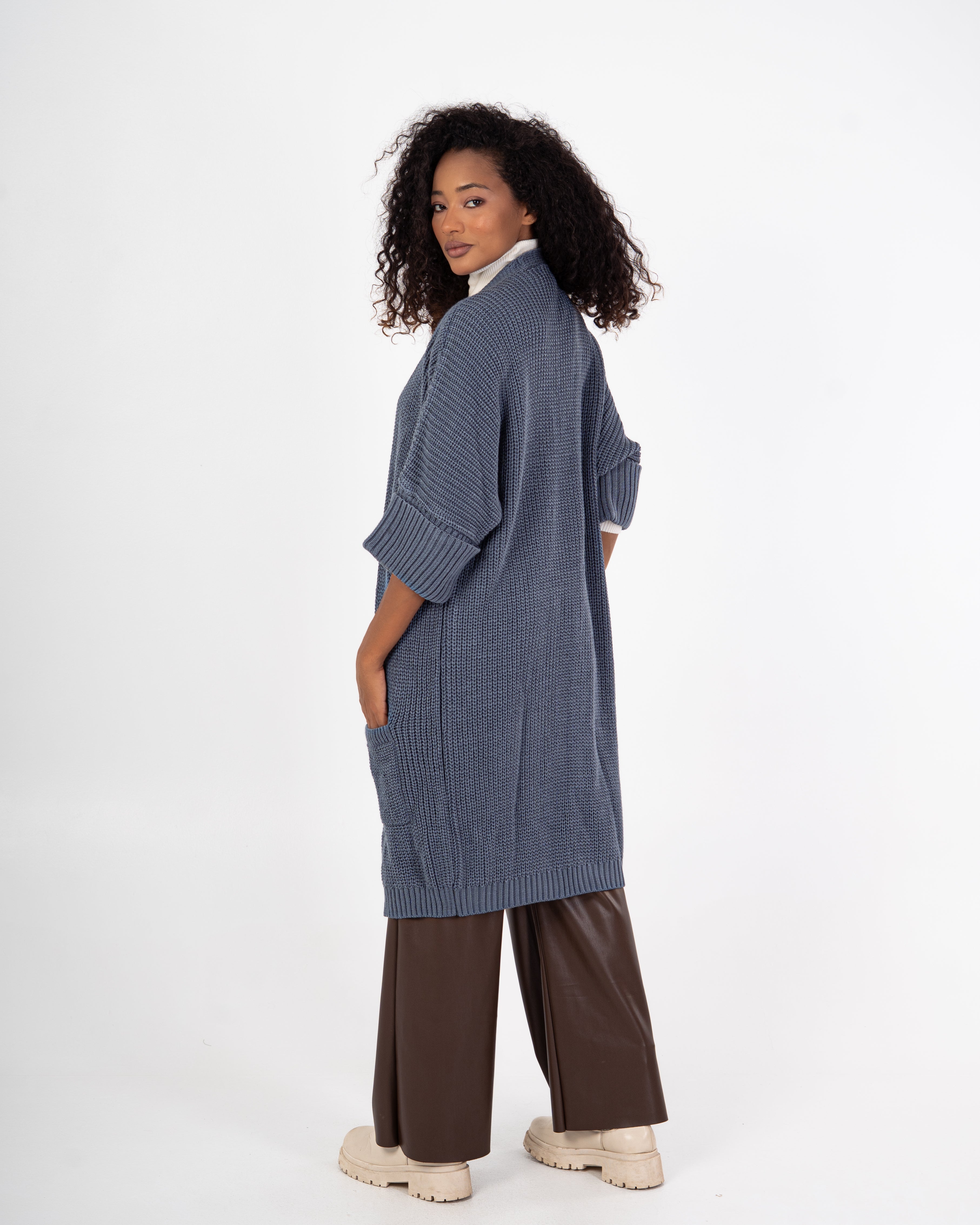 Knitwear Cardigan – (Folded Sleeves - Plain)