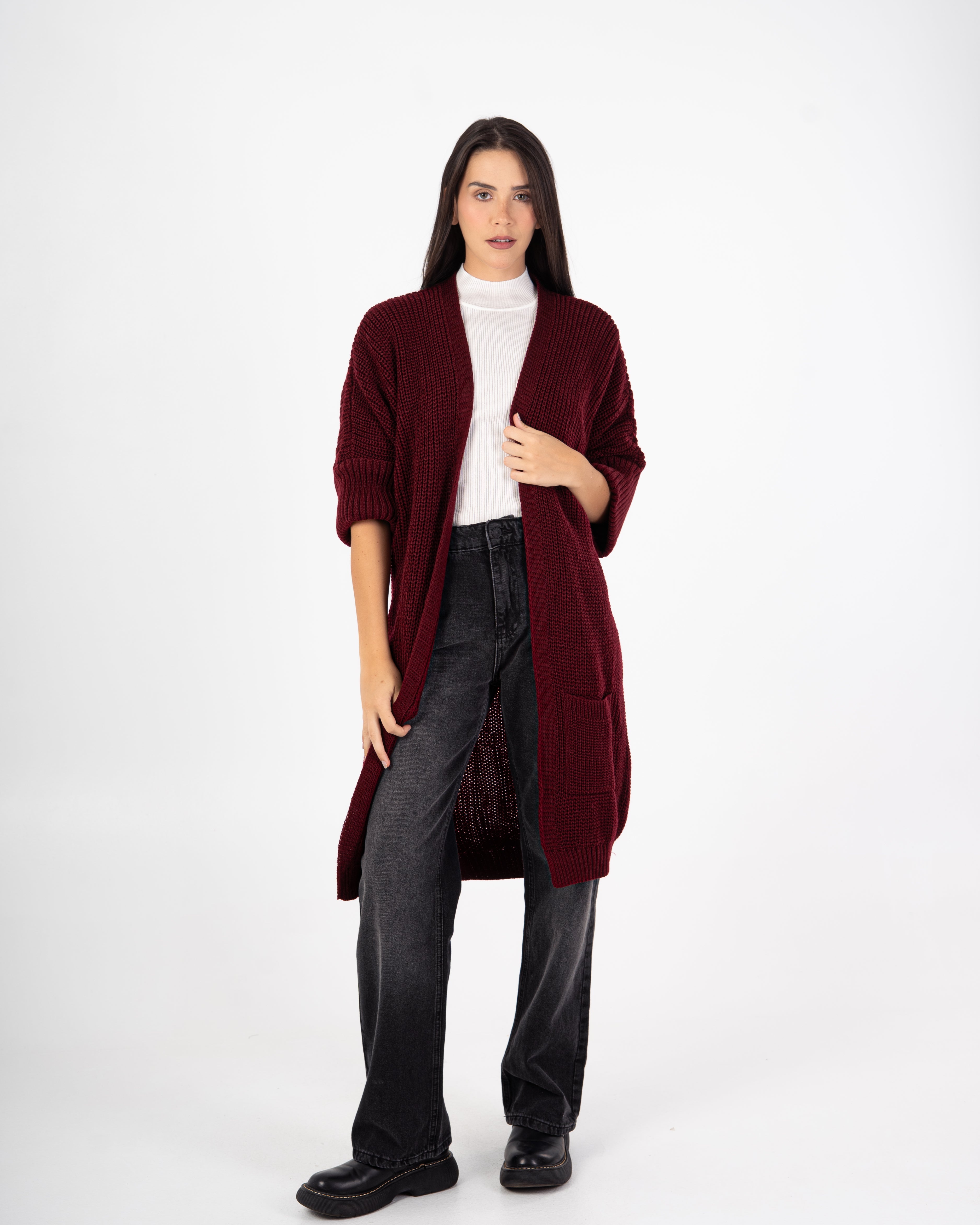 Knitwear Cardigan – (Folded Sleeves - Plain)